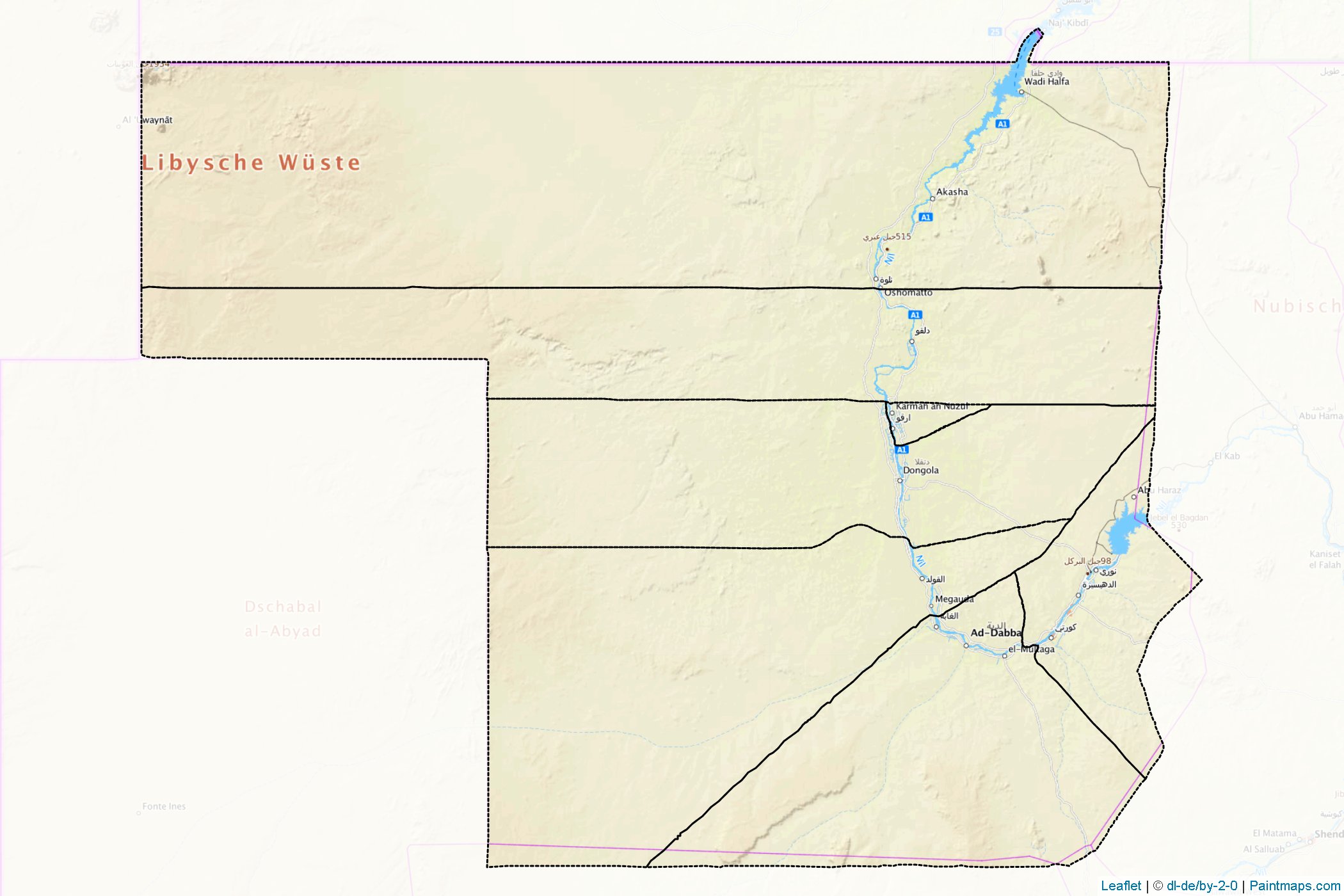 Muestras de recorte de mapas Northern (Sudán)-1