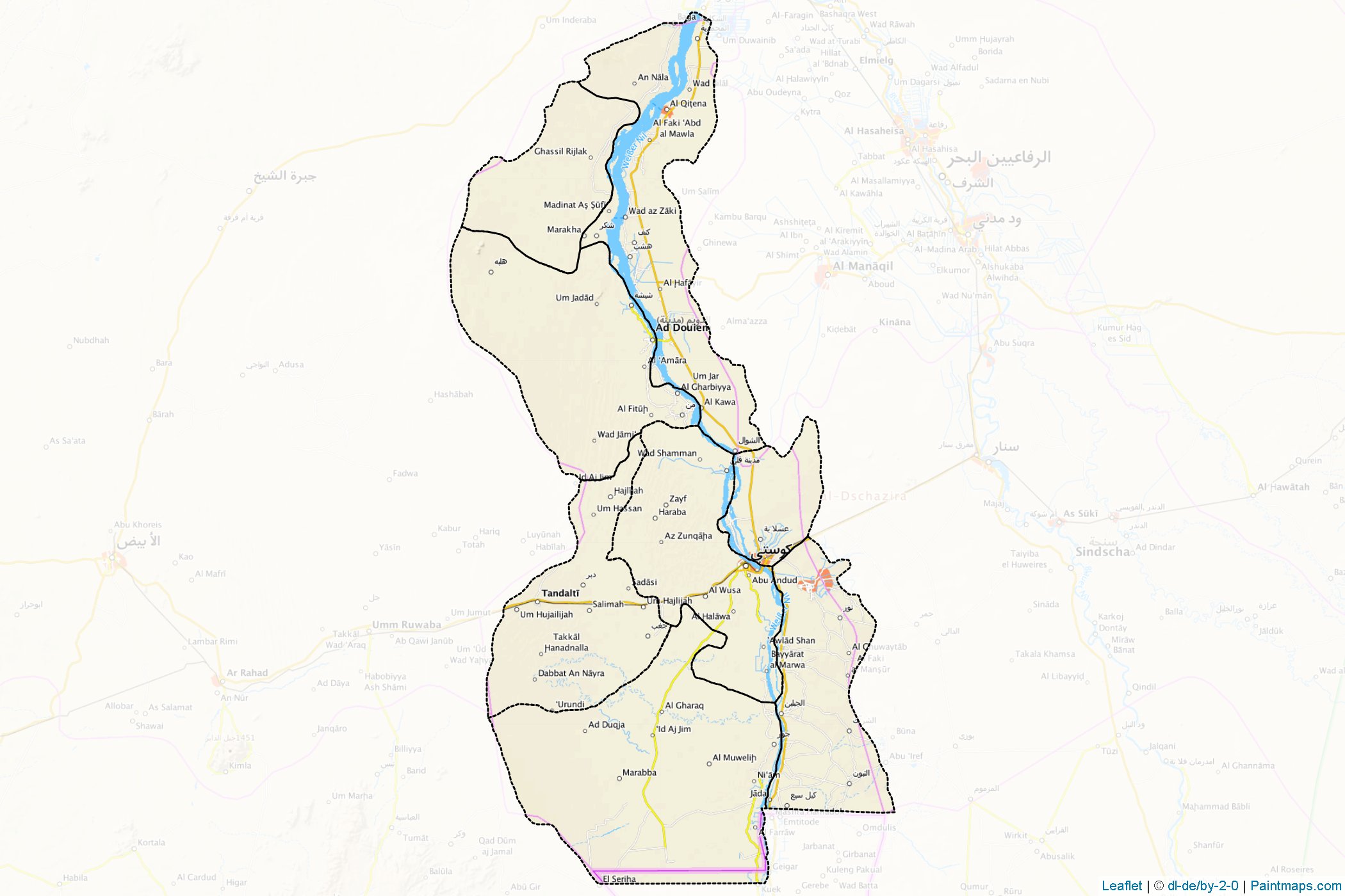 An Nil al Abyad (Sudan) Map Cropping Samples-1