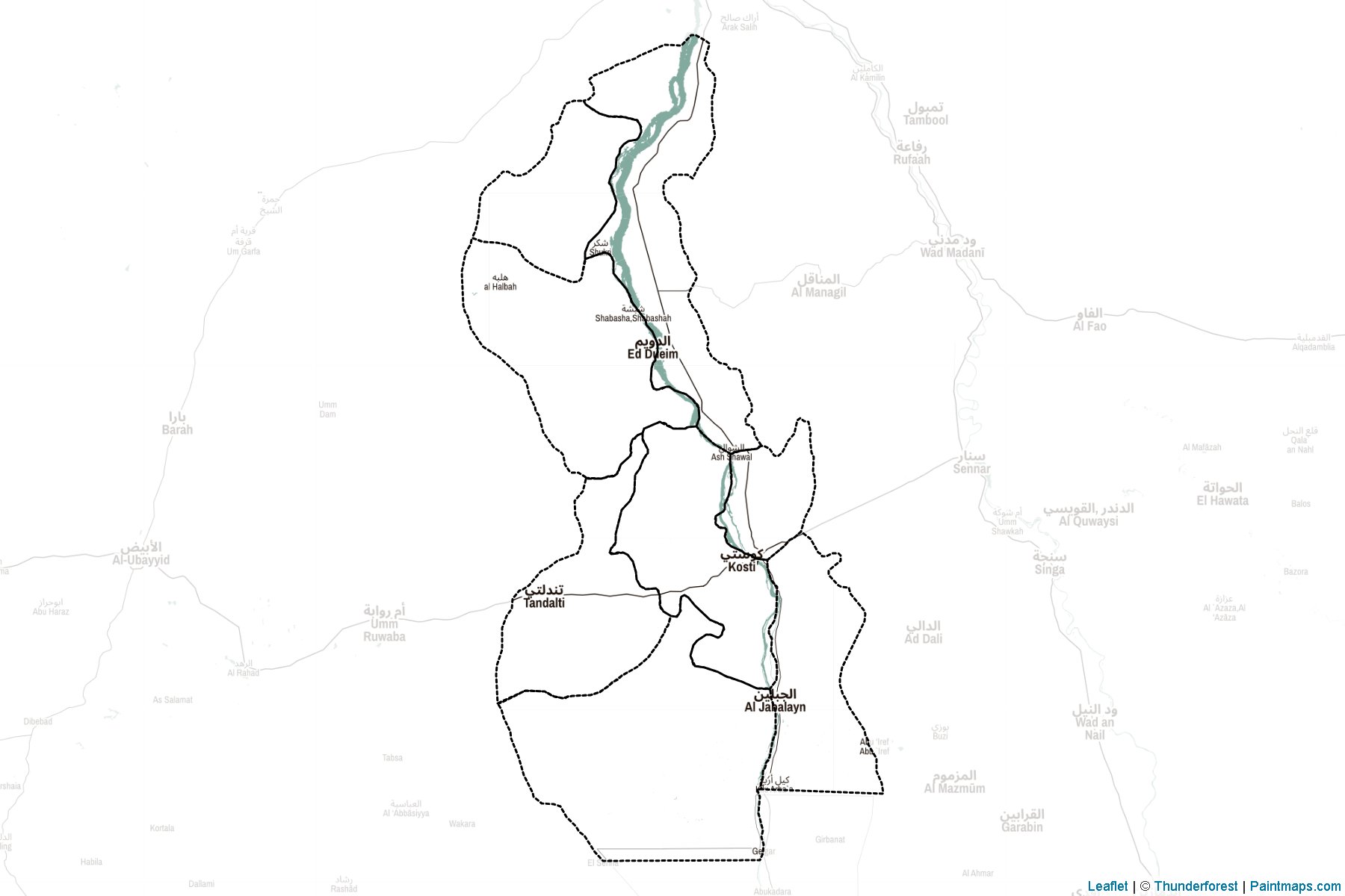 An Nil al Abyad (Sudan) Map Cropping Samples-2