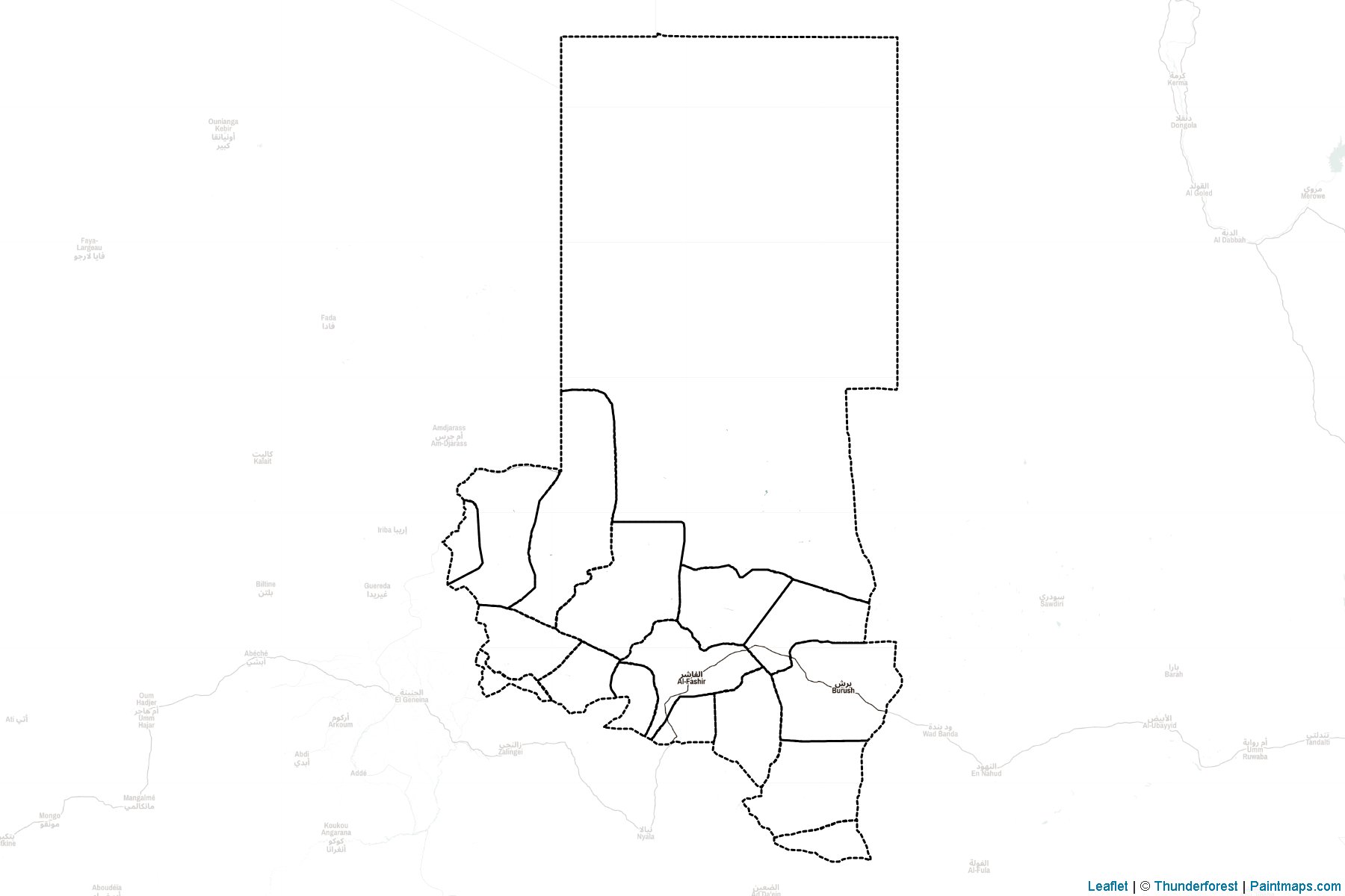 Kuzey Darfur Eyaleti (Sudan) Haritası Örnekleri-2