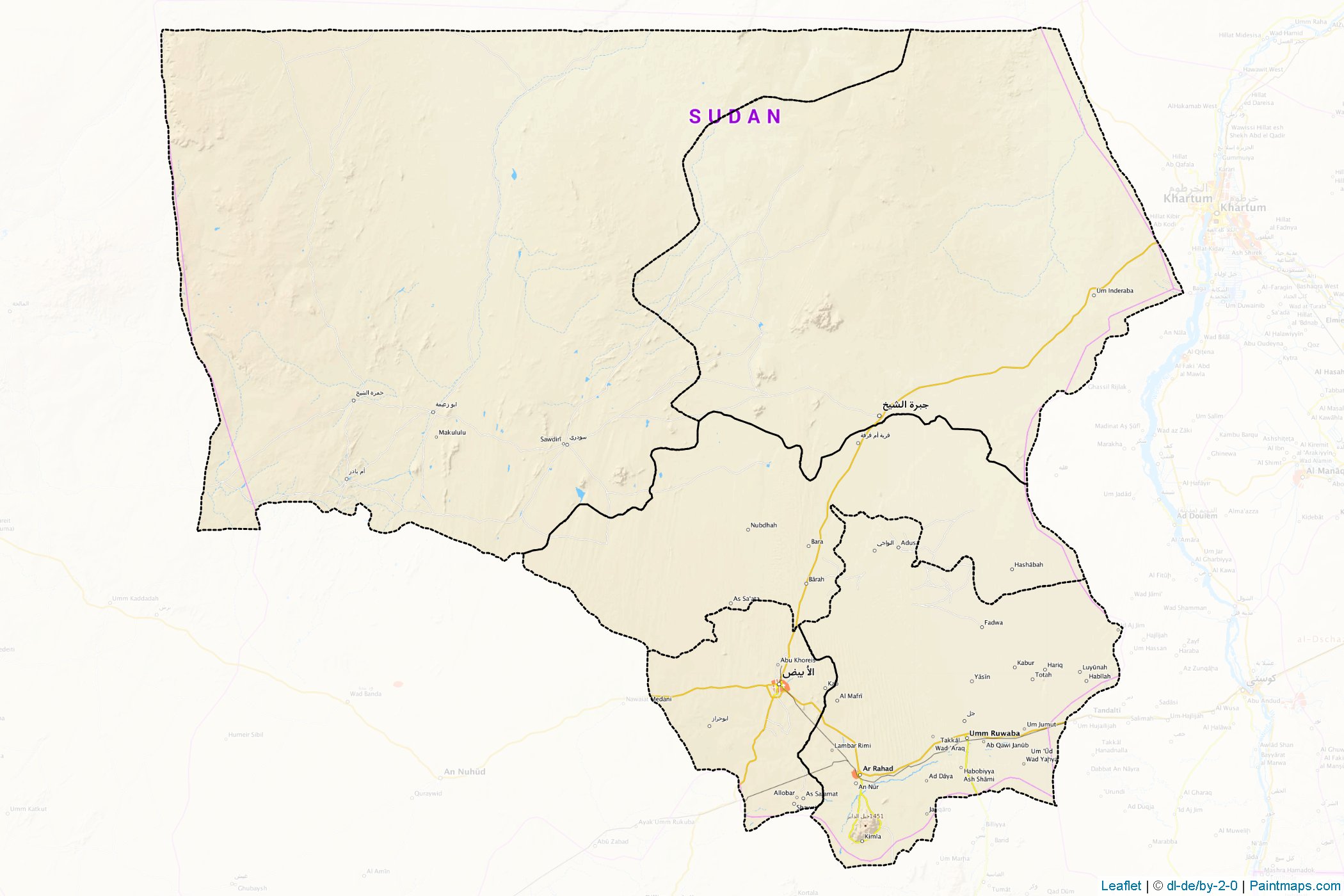 Kuzey Kordofan Eyaleti (Sudan) Haritası Örnekleri-1