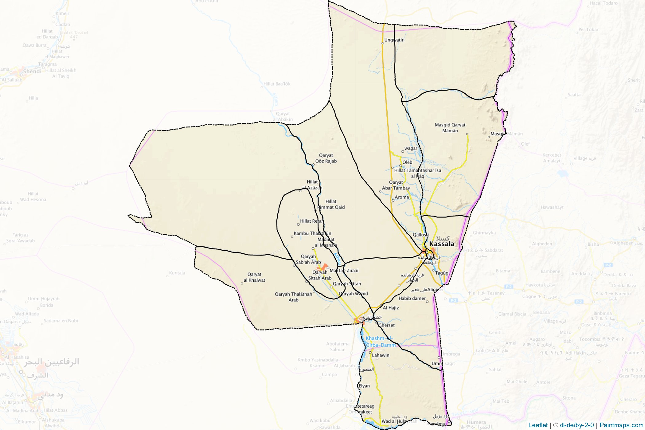 Kassala Eyaleti (Sudan) Haritası Örnekleri-1