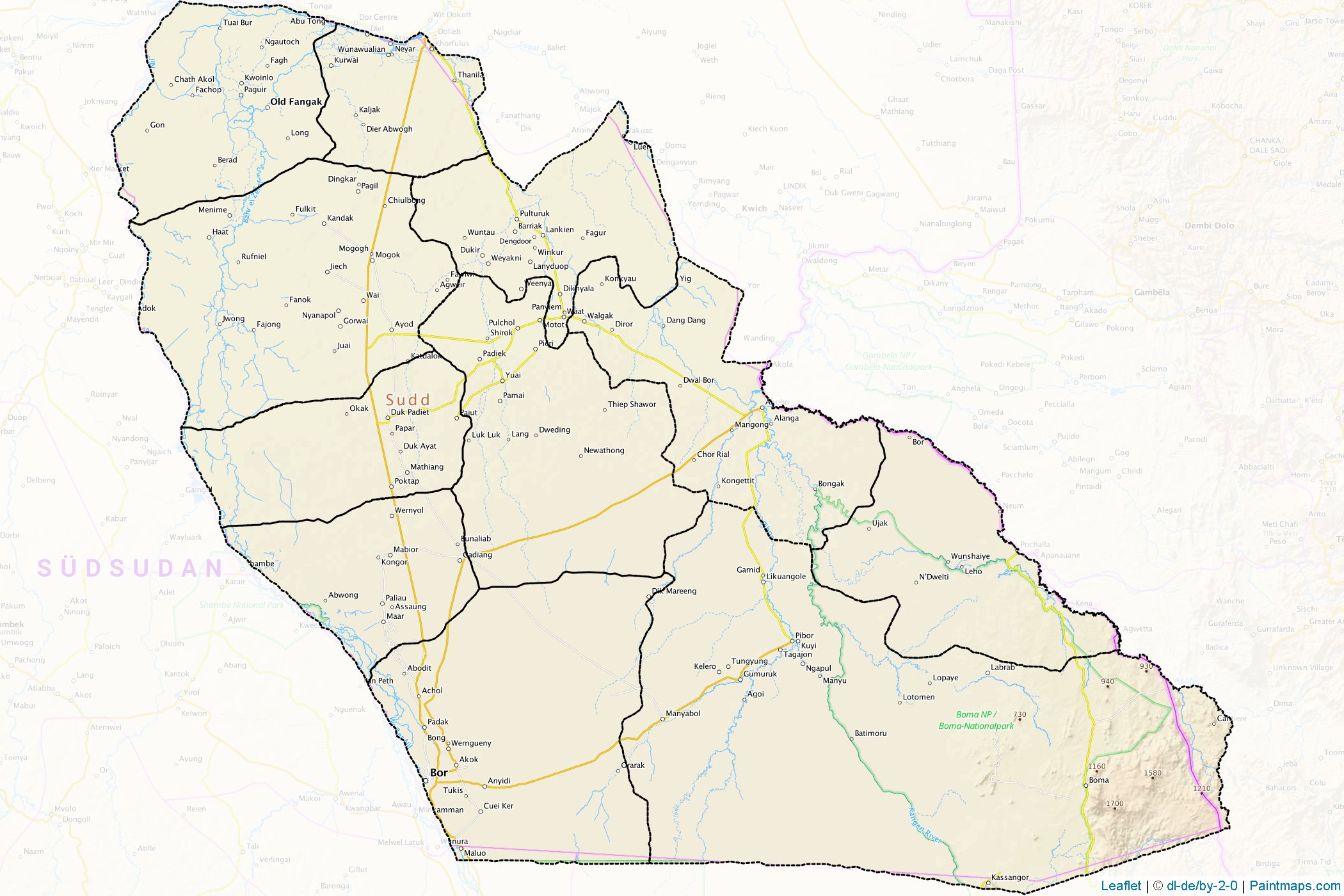 Jonglei (South Sudan) Map Cropping Samples-1