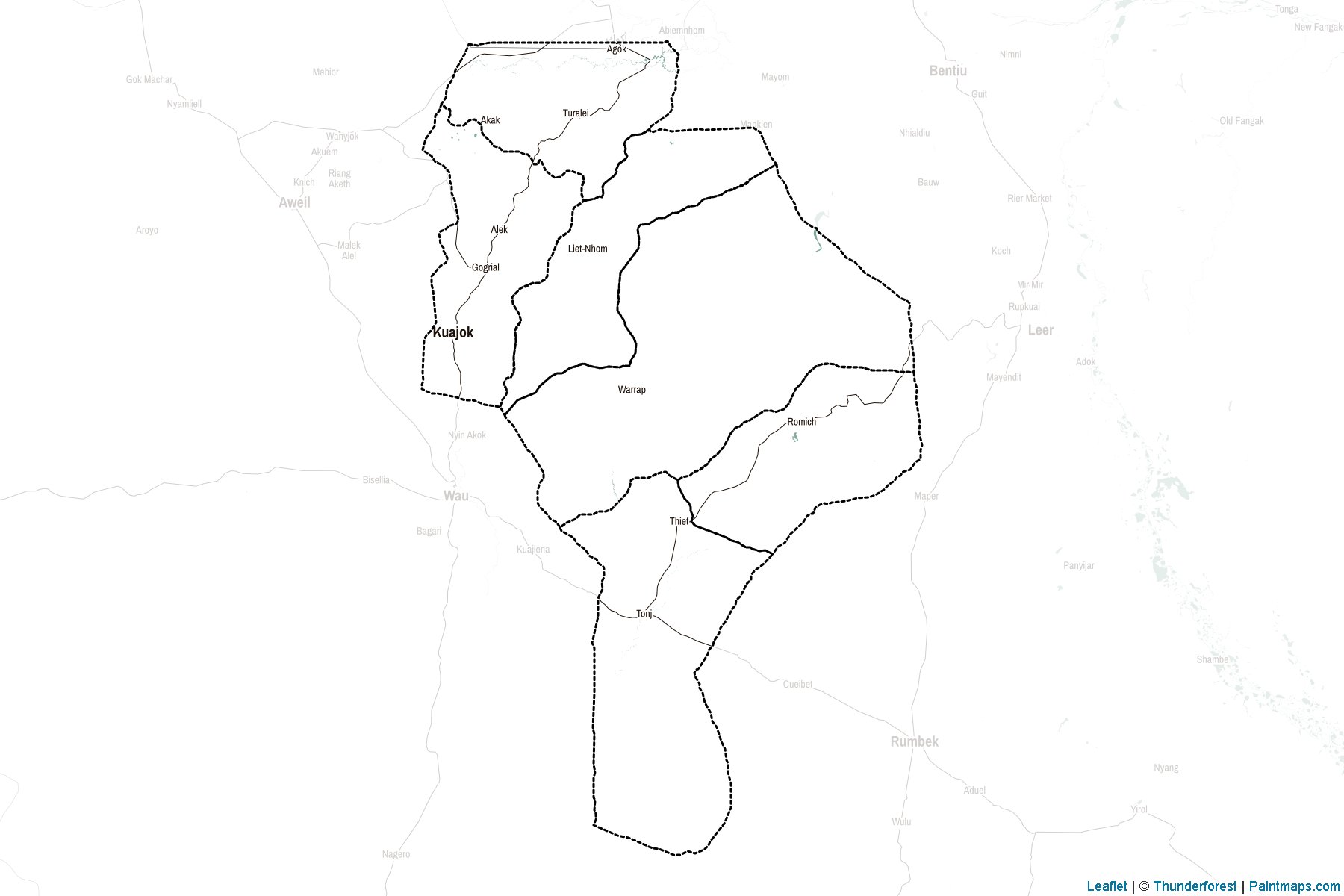 Warrap (South Sudan) Map Cropping Samples-2