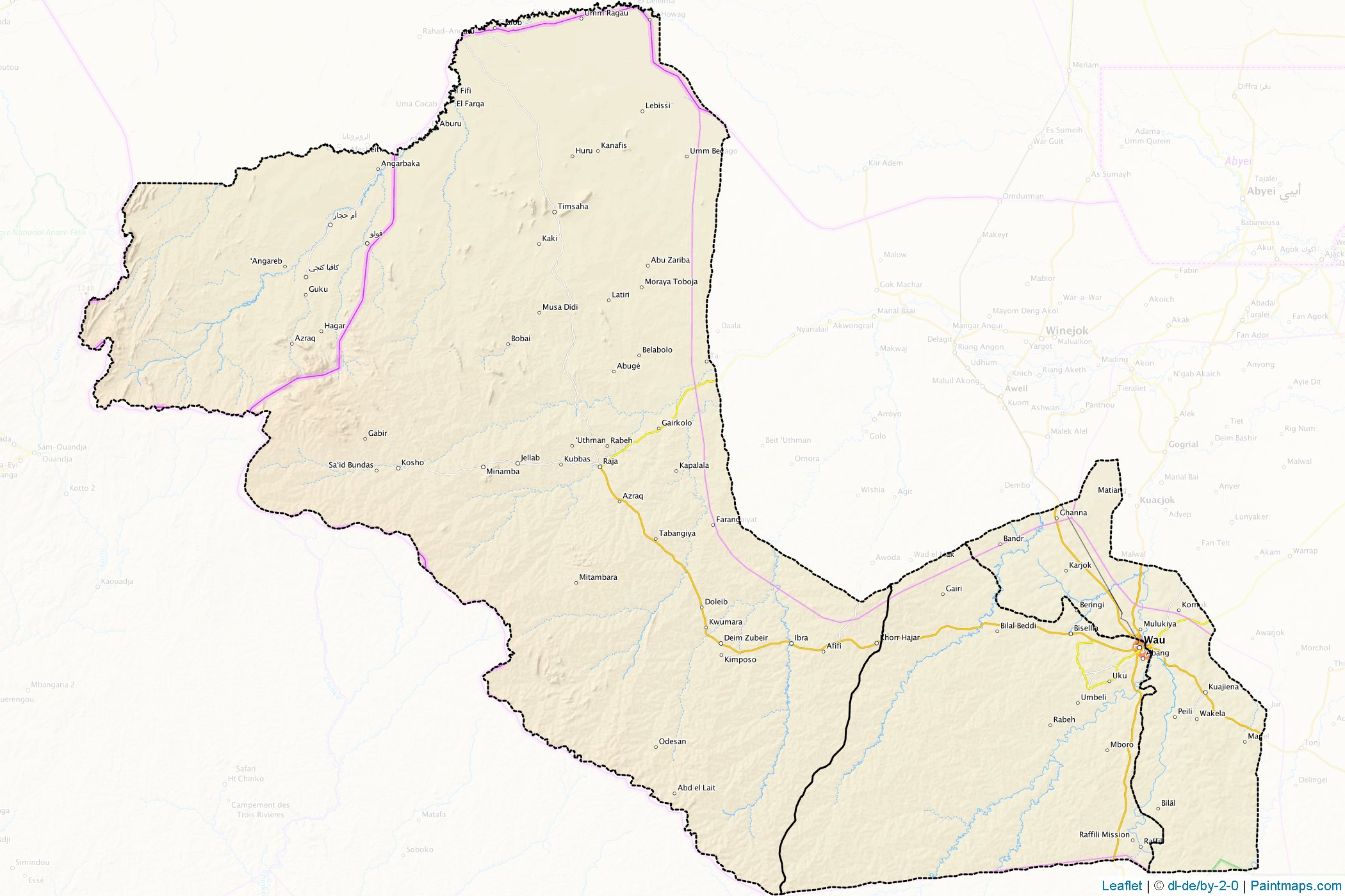 Western Bahr el Ghazal (South Sudan) Map Cropping Samples-1