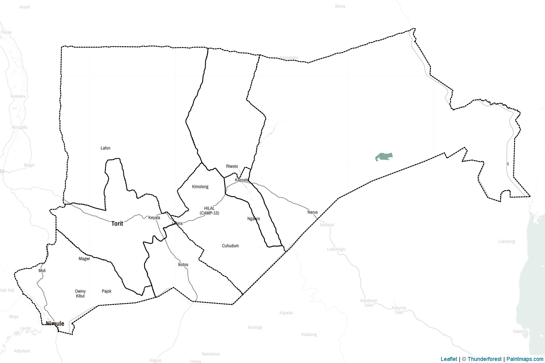 Eastern Equatoria (South Sudan) Map Cropping Samples-2