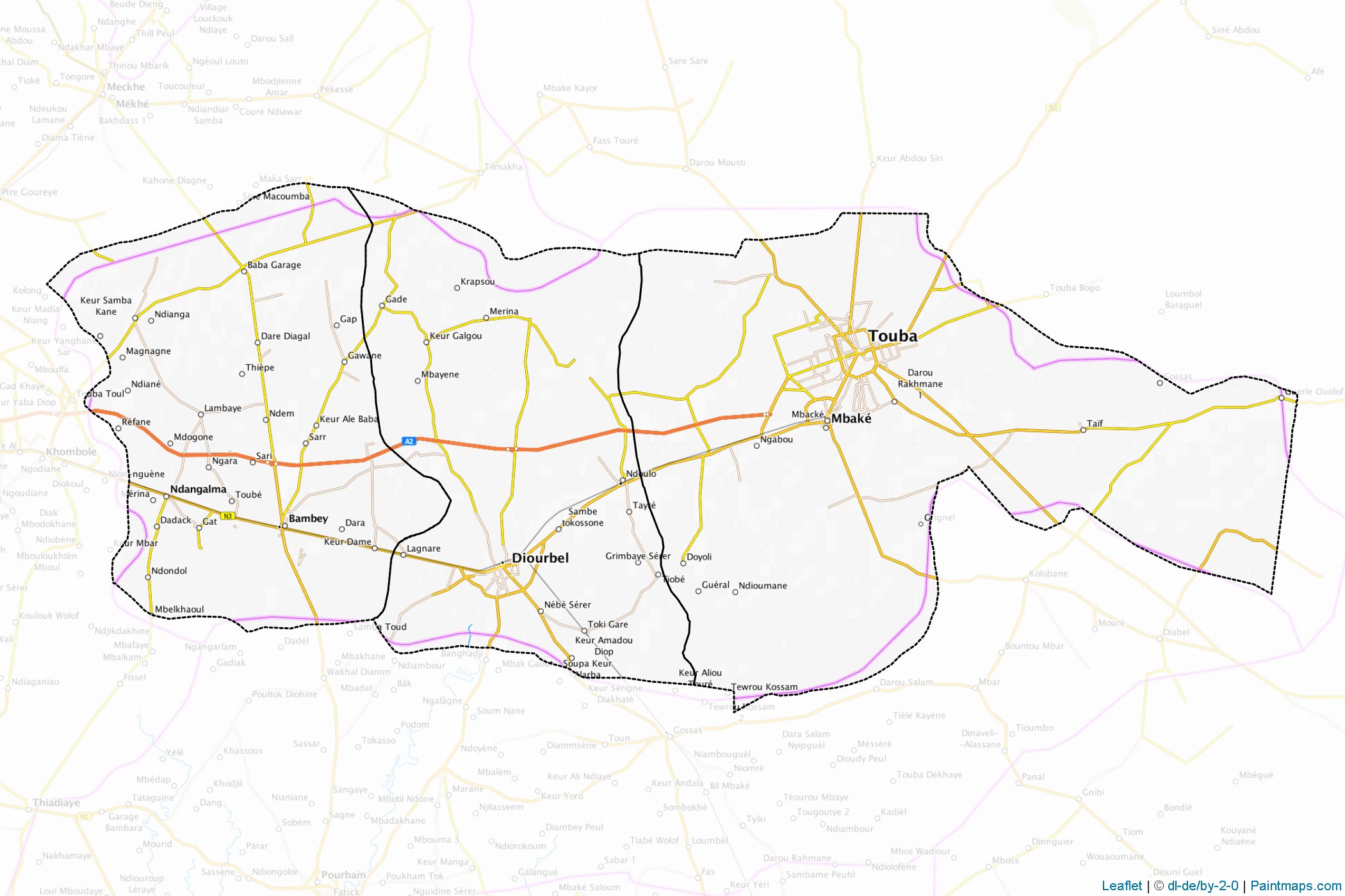 Diourbel (Senegal) Map Cropping Samples-1