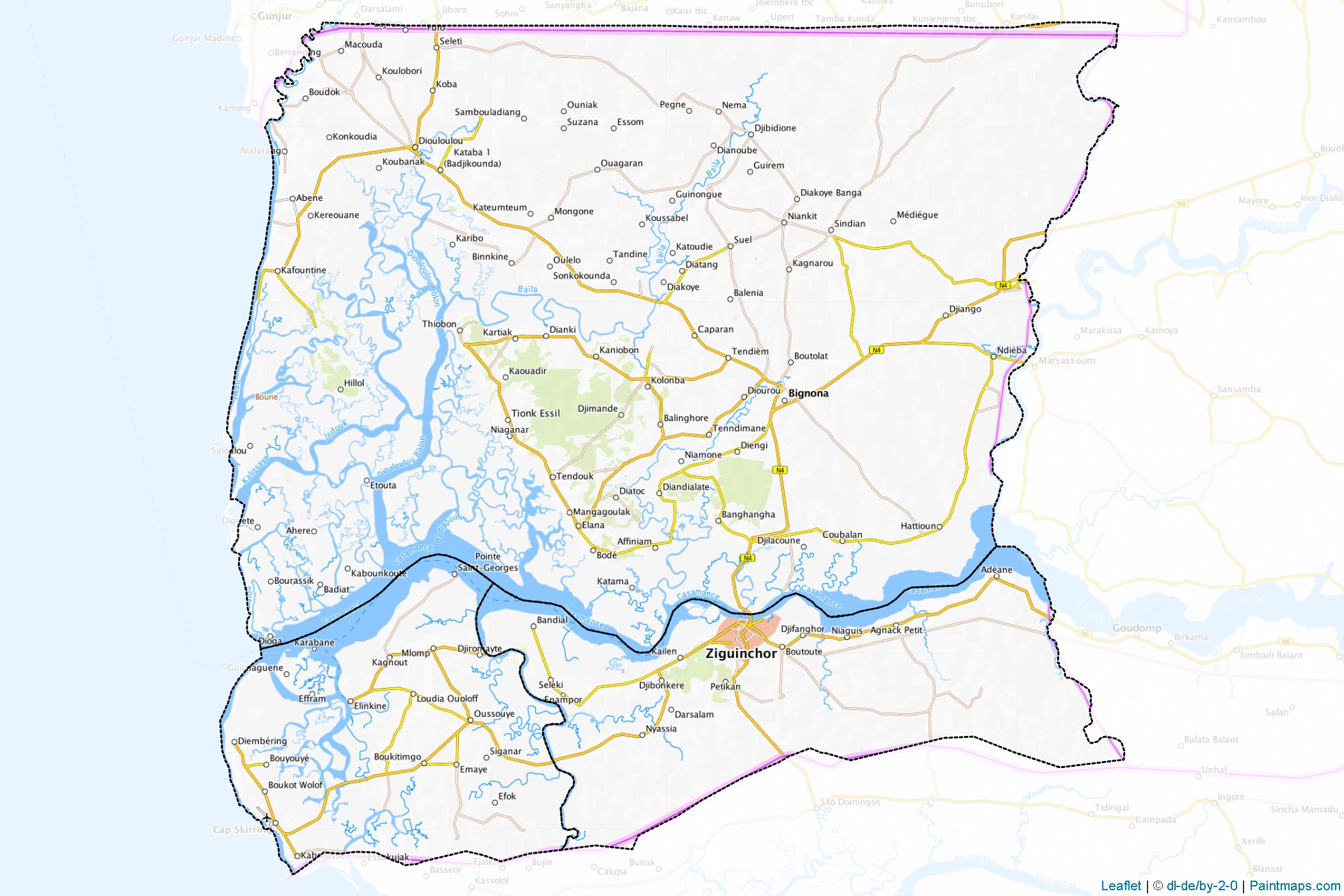 Ziguinchor (Senegal) Map Cropping Samples-1