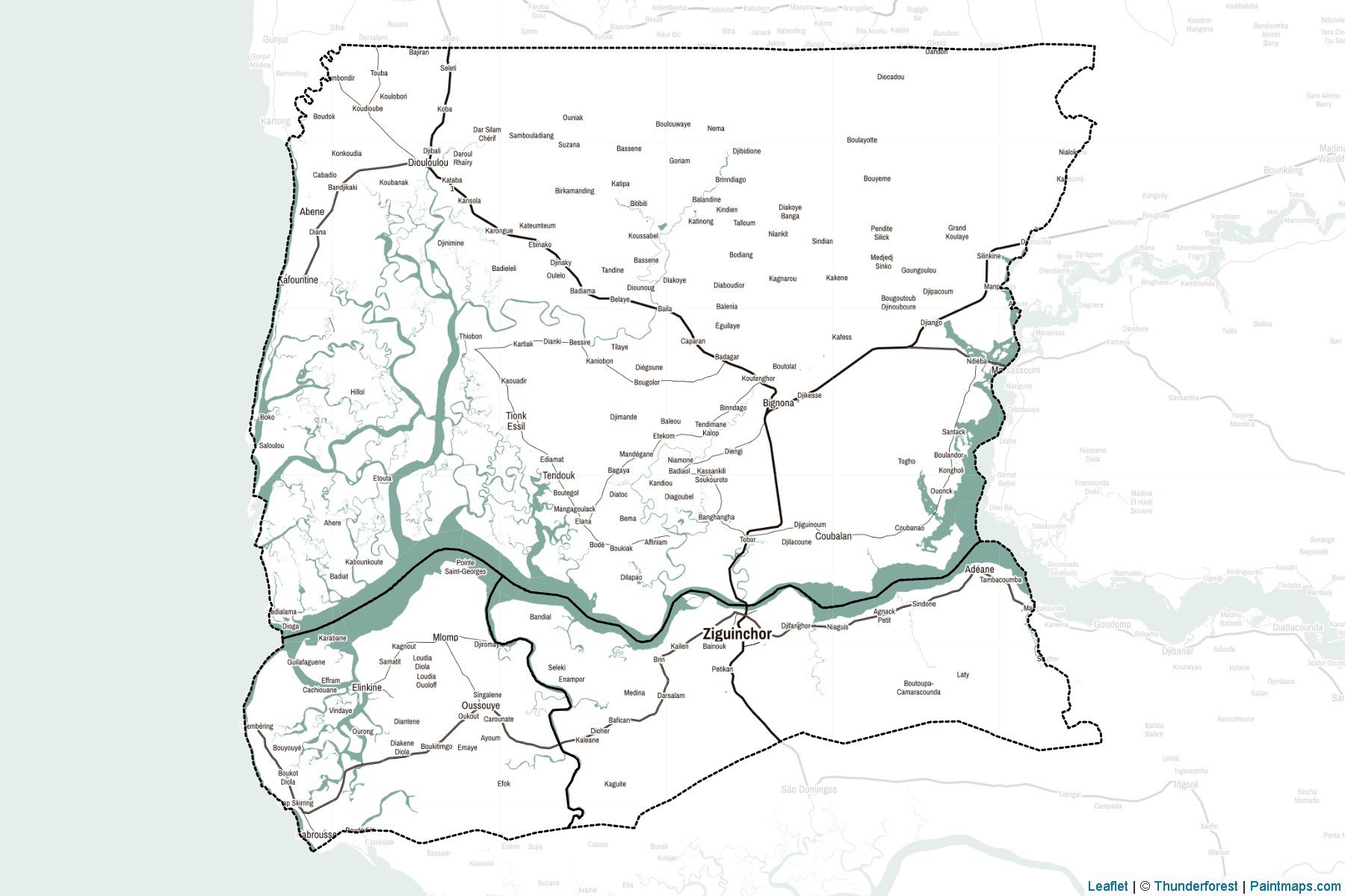 Ziguinchor (Senegal) Map Cropping Samples-2