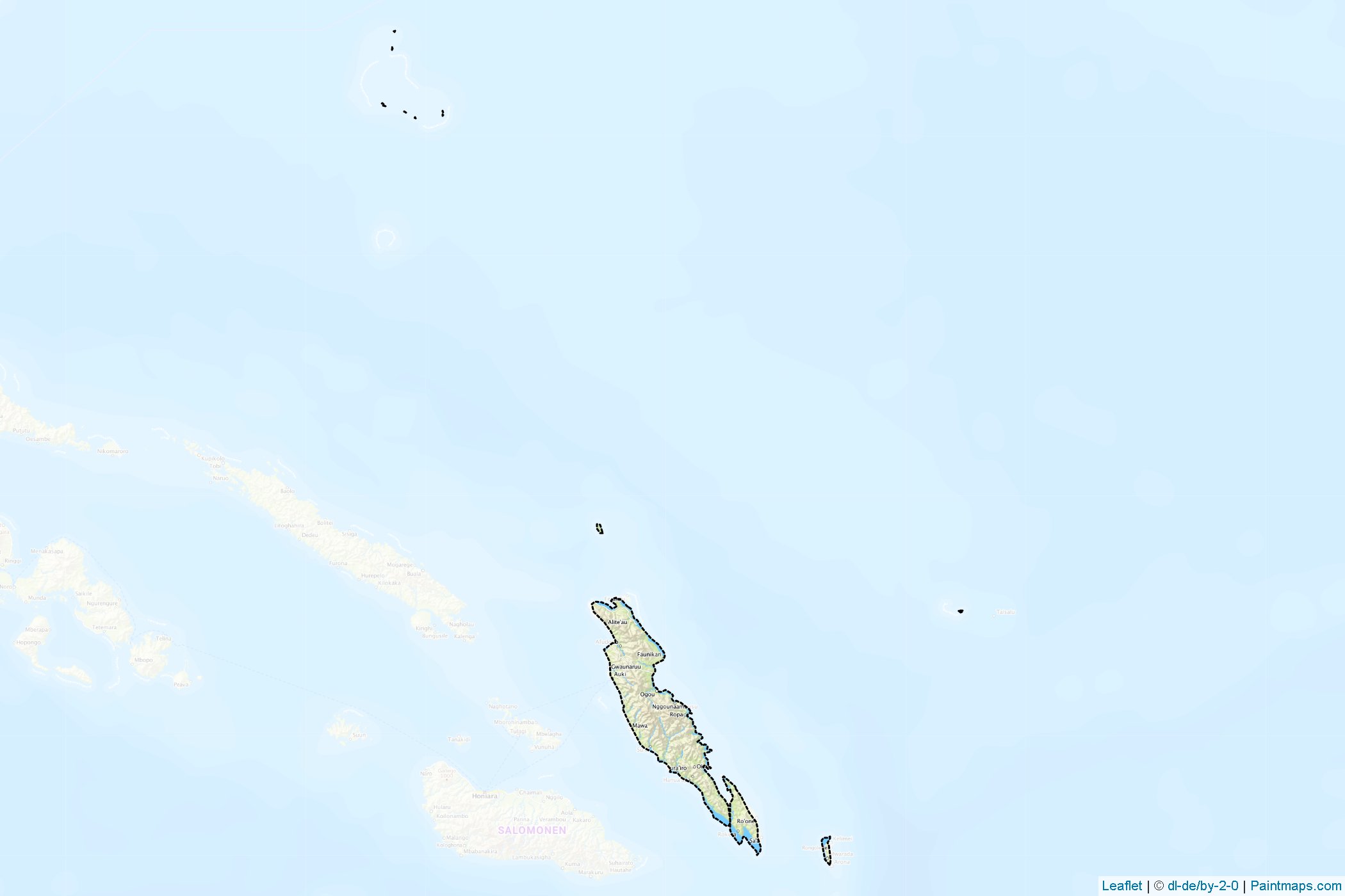 Muestras de recorte de mapas Malaita (Islas Salomón)-1