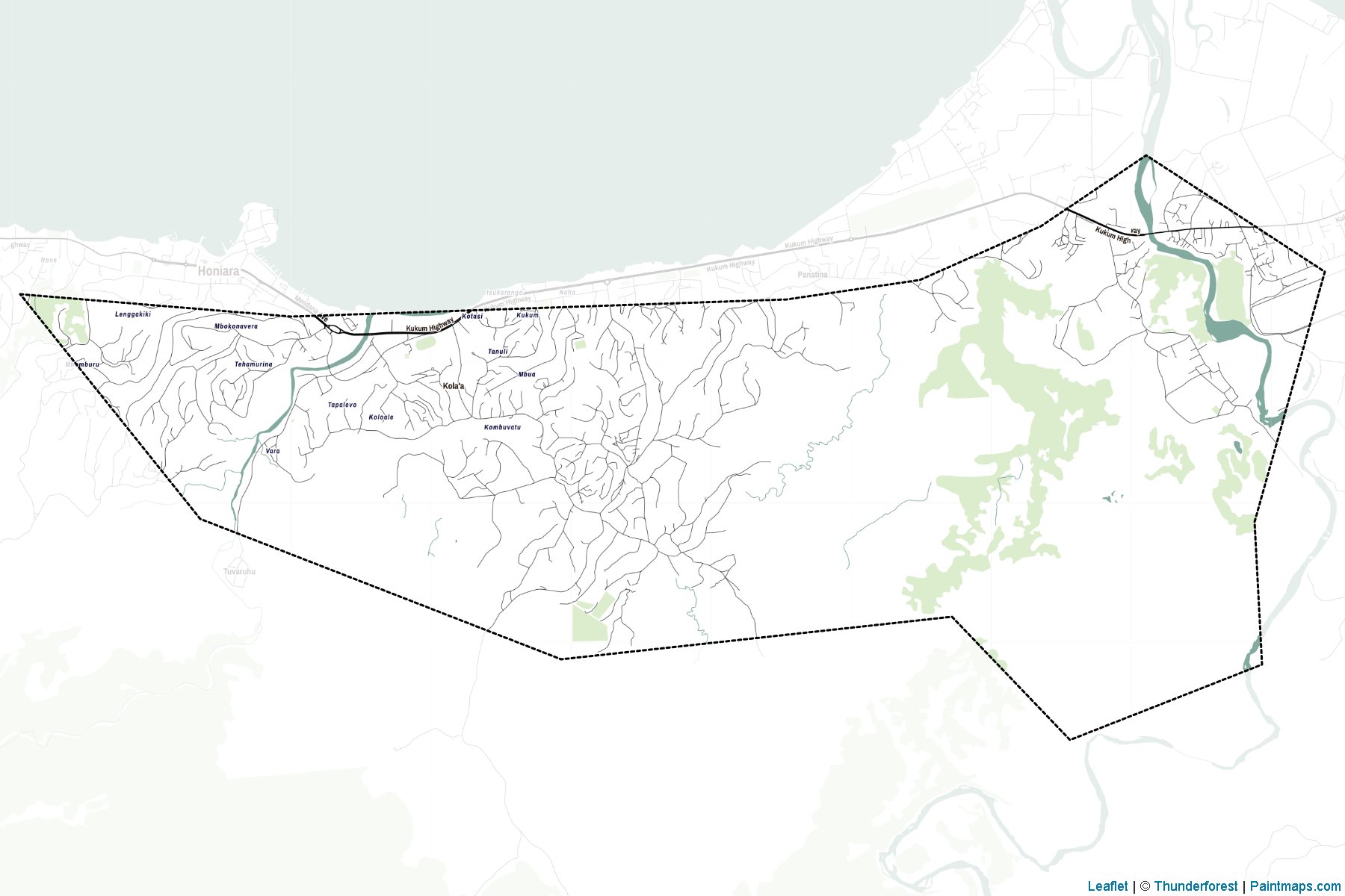 Muestras de recorte de mapas Capital Territory (Honiara) (Islas Salomón)-2