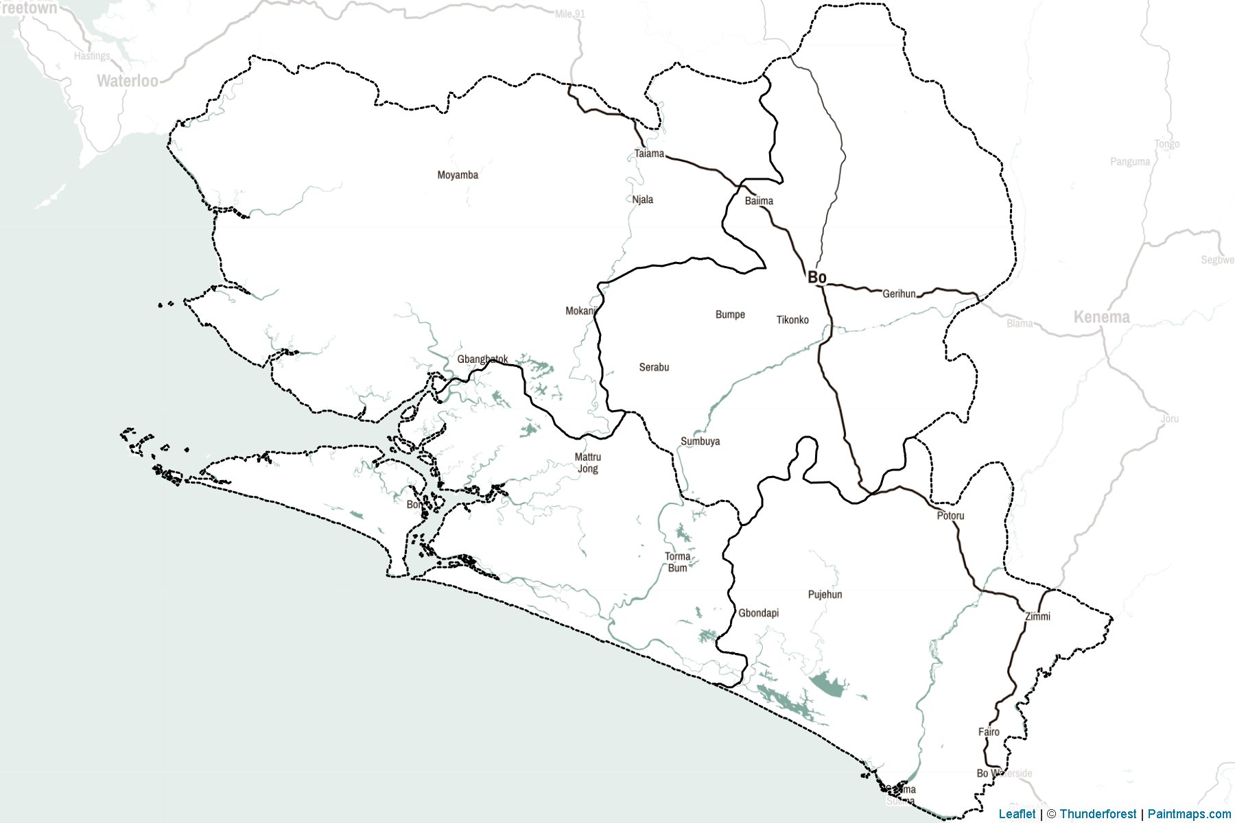 Muestras de recorte de mapas Southern (Sierra Leona)-2