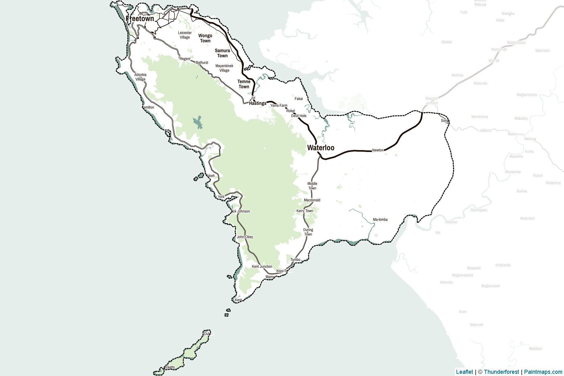 Western Area (Sierra Leone) Map Cropping Samples-2