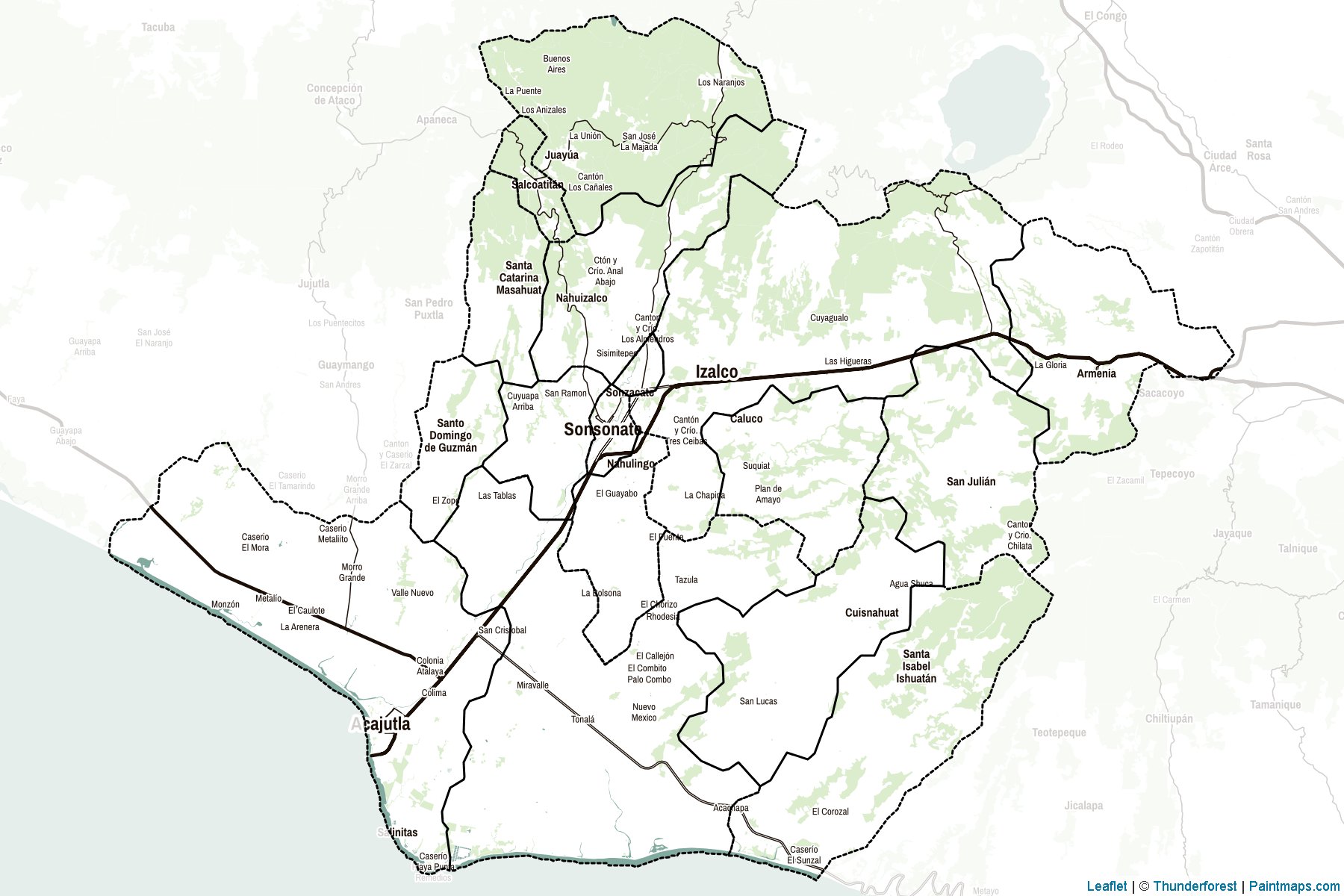 Muestras de recorte de mapas Sonsonate (El Salvador)-2