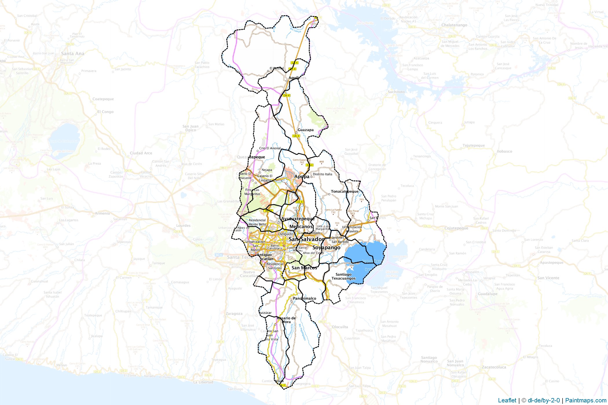 San Salvador (El Salvador) Map Cropping Samples-1