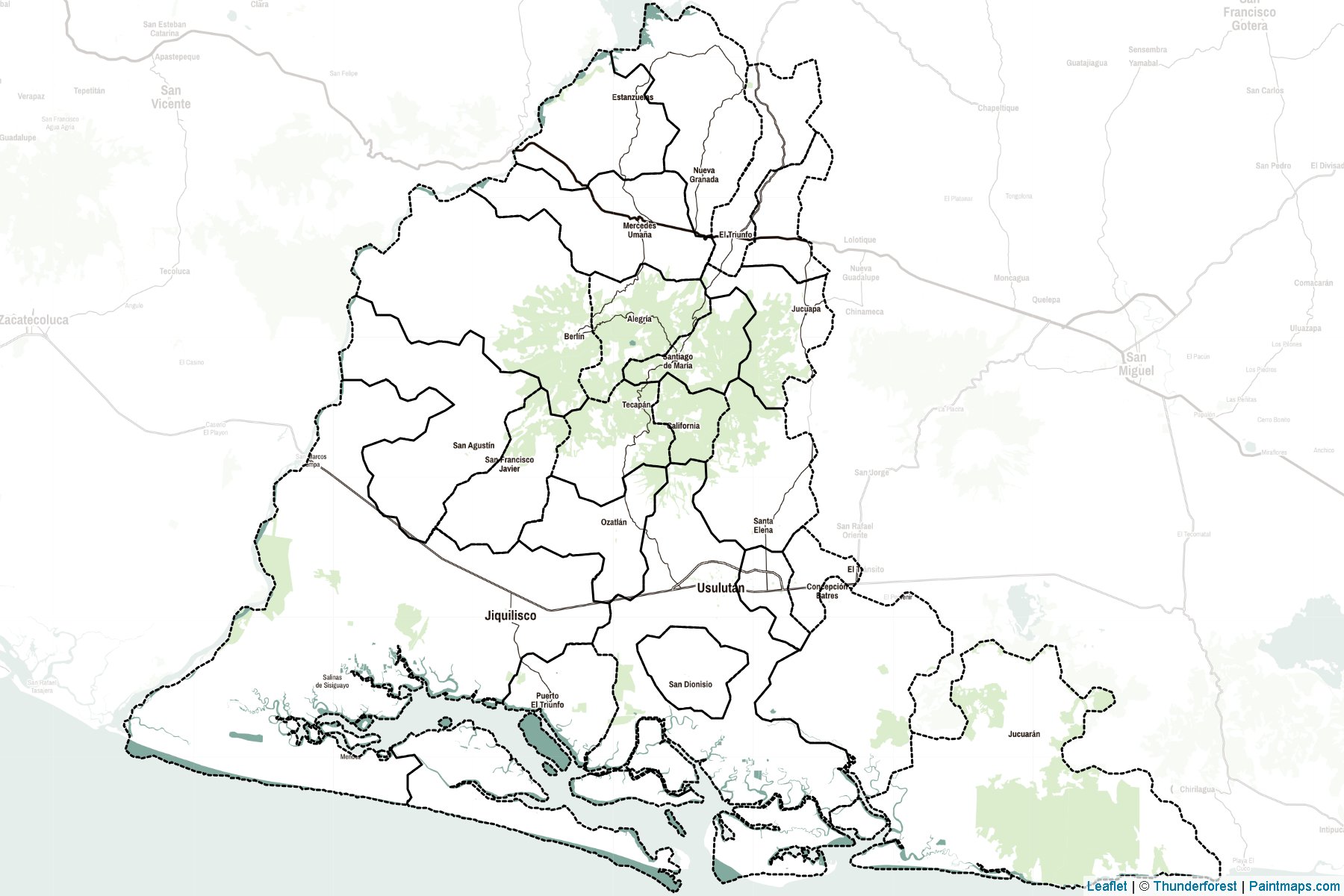 Muestras de recorte de mapas Usulután (El Salvador)-2