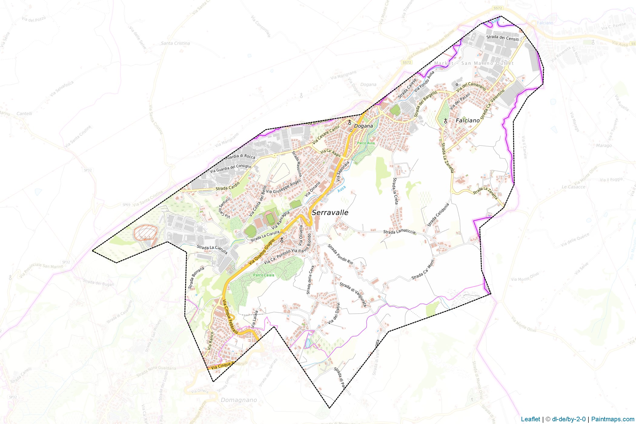 Muestras de recorte de mapas Serravalle (San Marino)-1