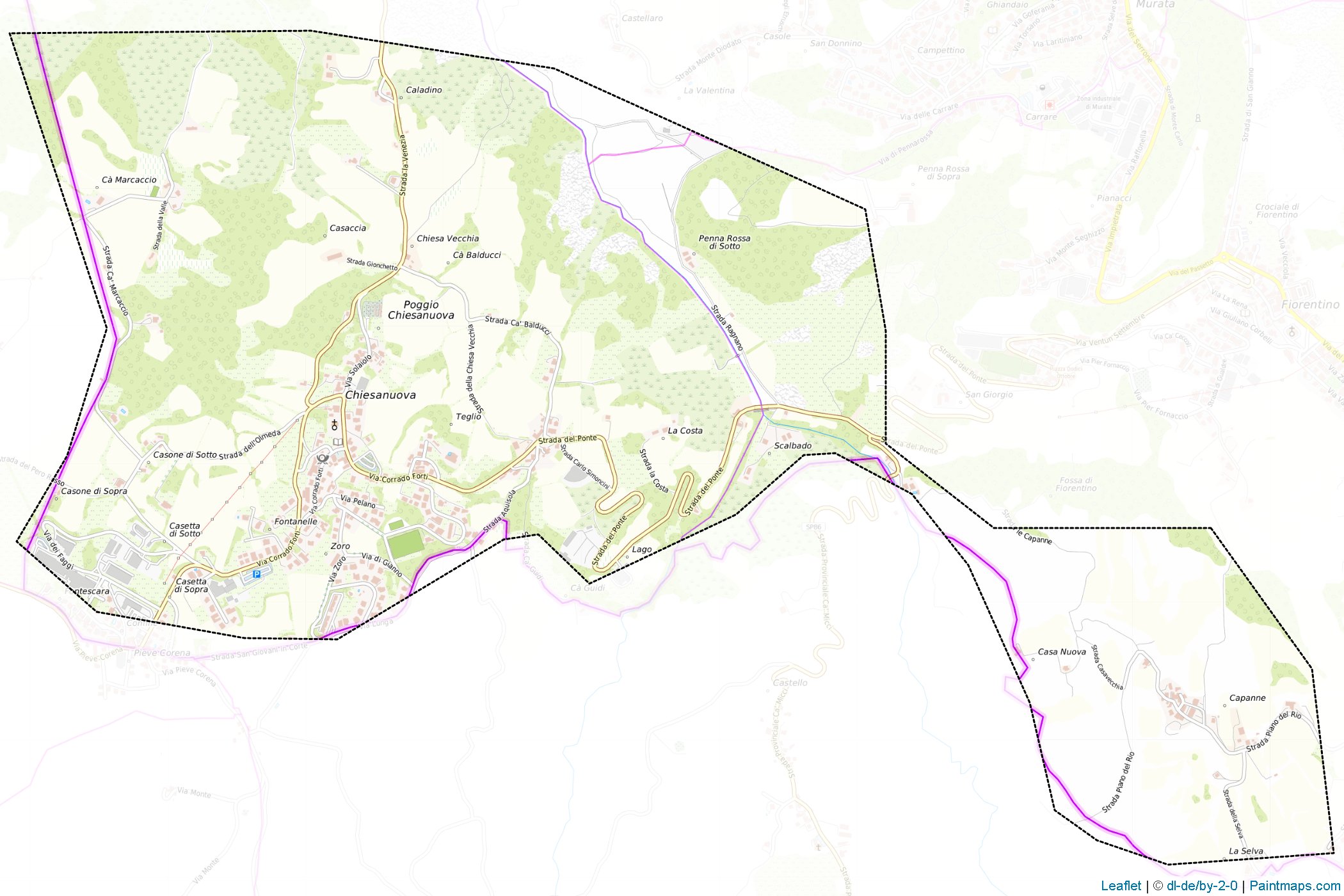 Muestras de recorte de mapas Chiesanuova (San Marino)-1