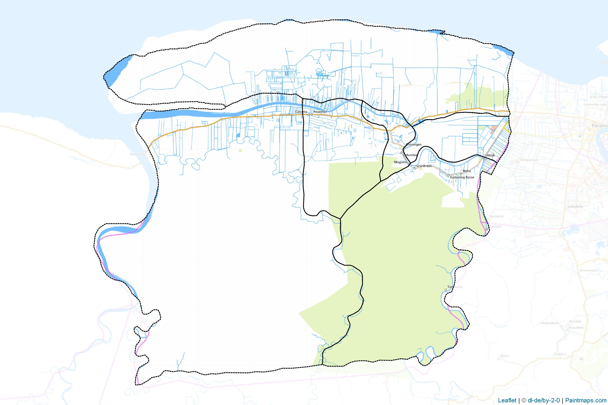 Saramacca District (Surinam) Haritası Örnekleri-1