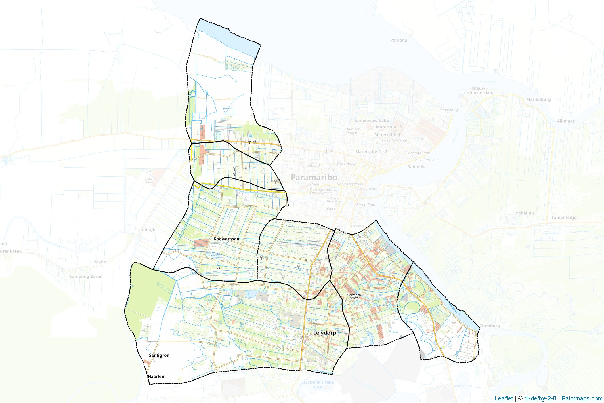 Wanica District (Surinam) Haritası Örnekleri-1