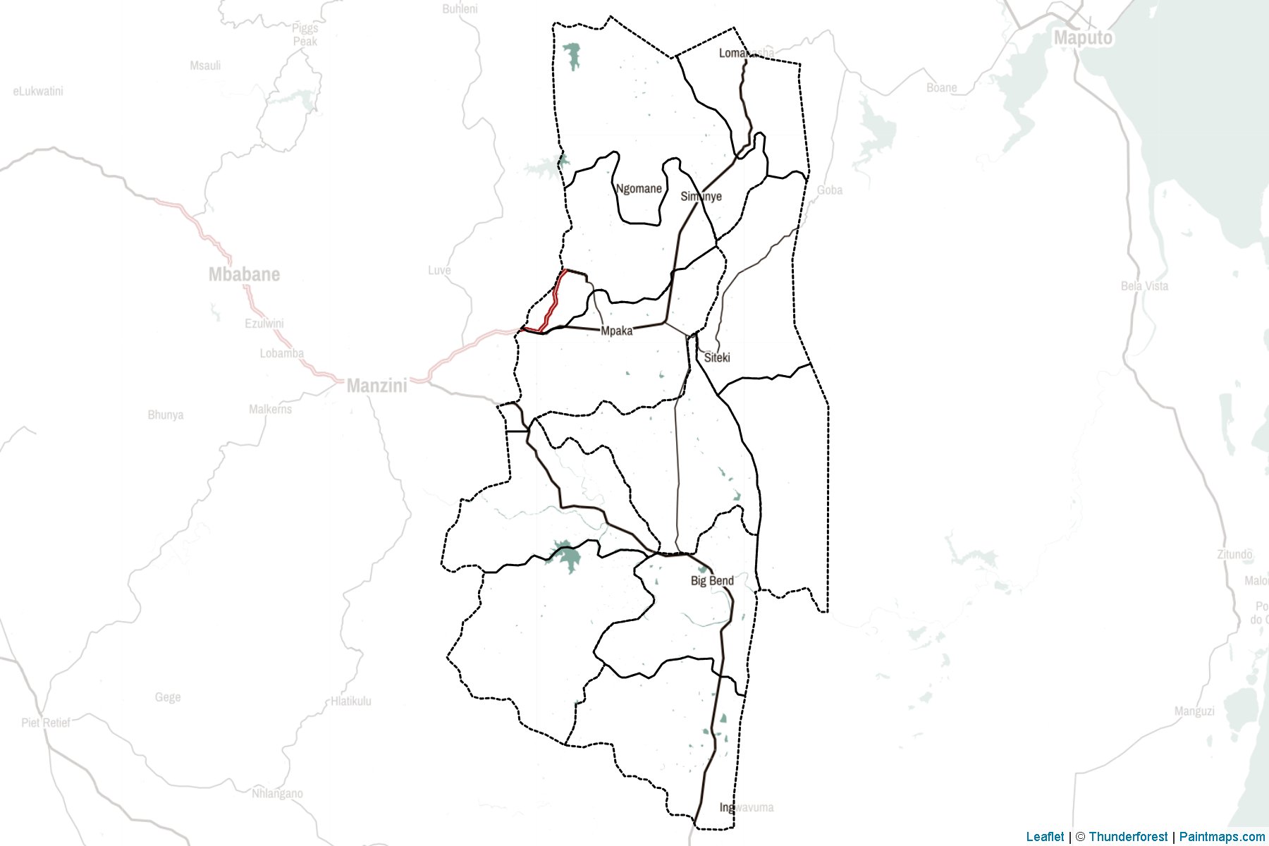 Muestras de recorte de mapas Lubombo (Swazilandia)-2