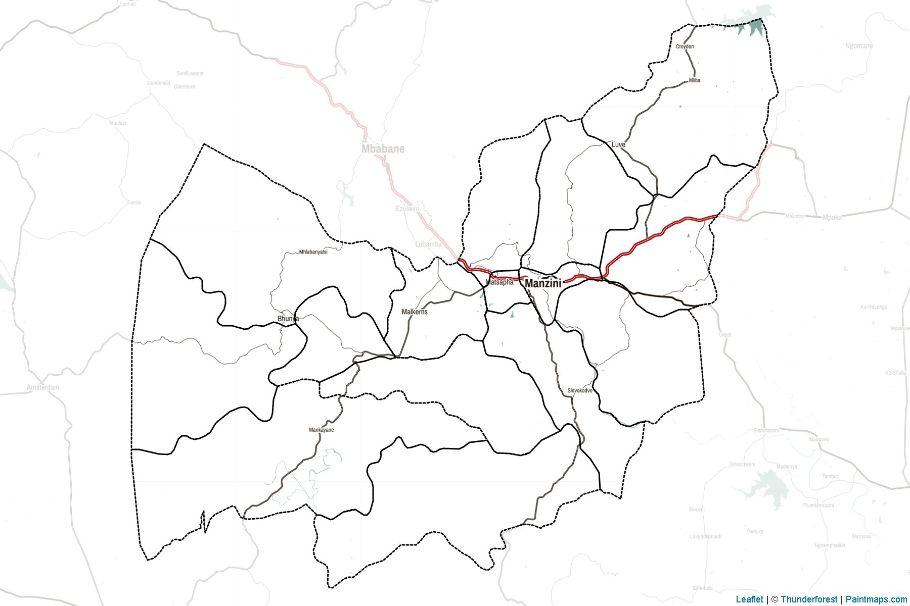 Muestras de recorte de mapas Manzini (Swazilandia)-2