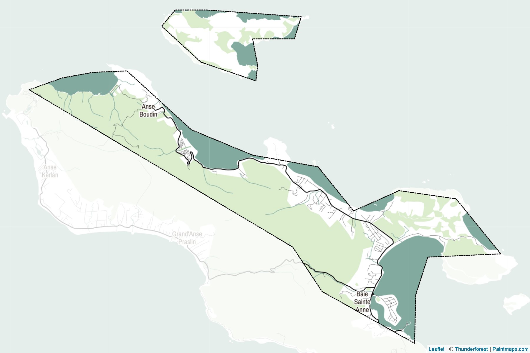 Muestras de recorte de mapas Baie Sainte Anne (Seychelles)-2