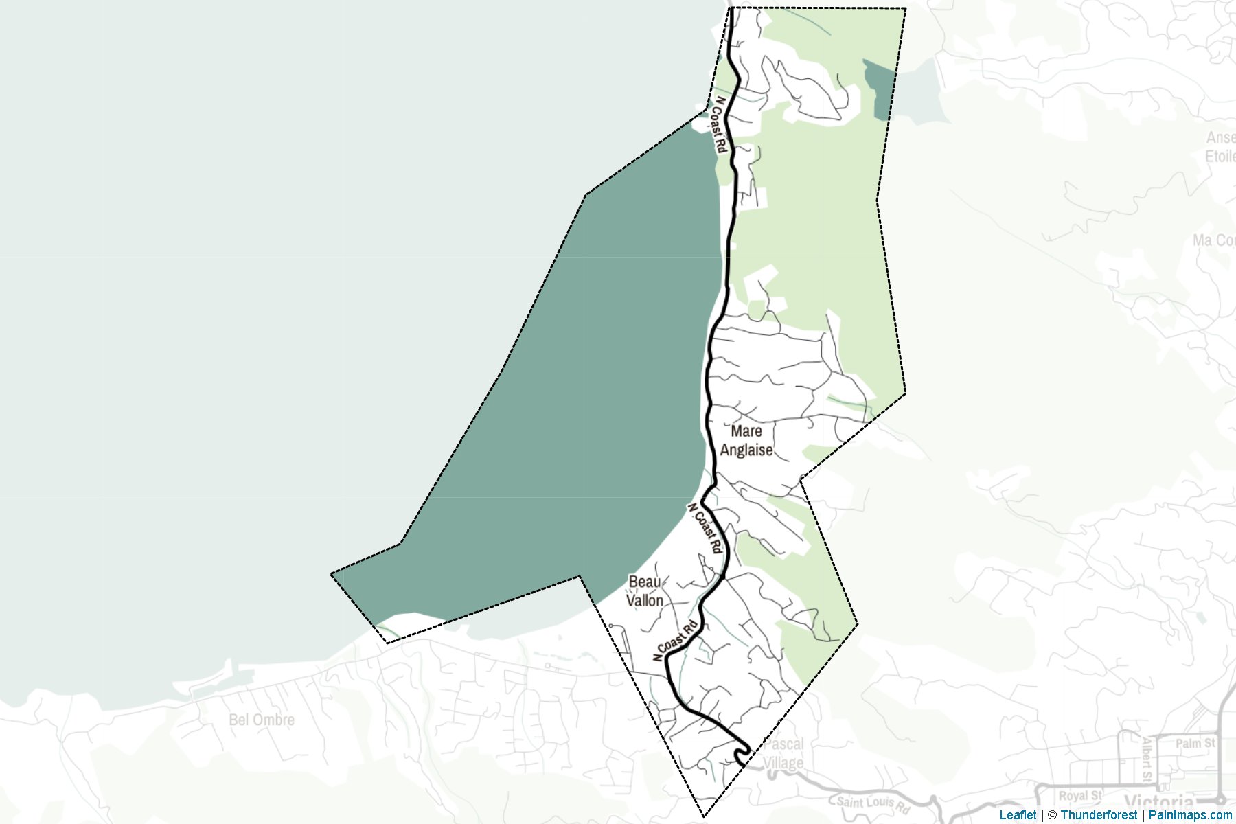 Muestras de recorte de mapas Beau Vallon (Seychelles)-2