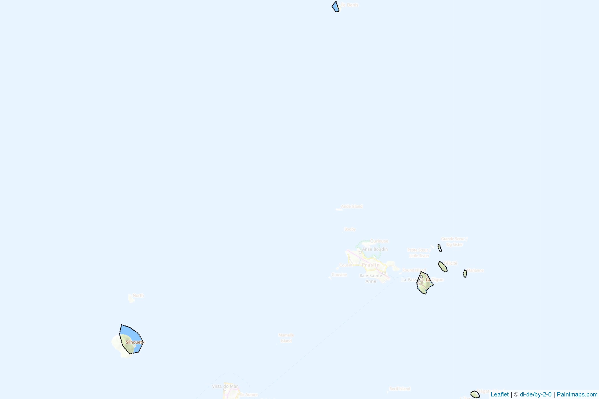 Muestras de recorte de mapas La Digue and Inner Islands (Seychelles)-1