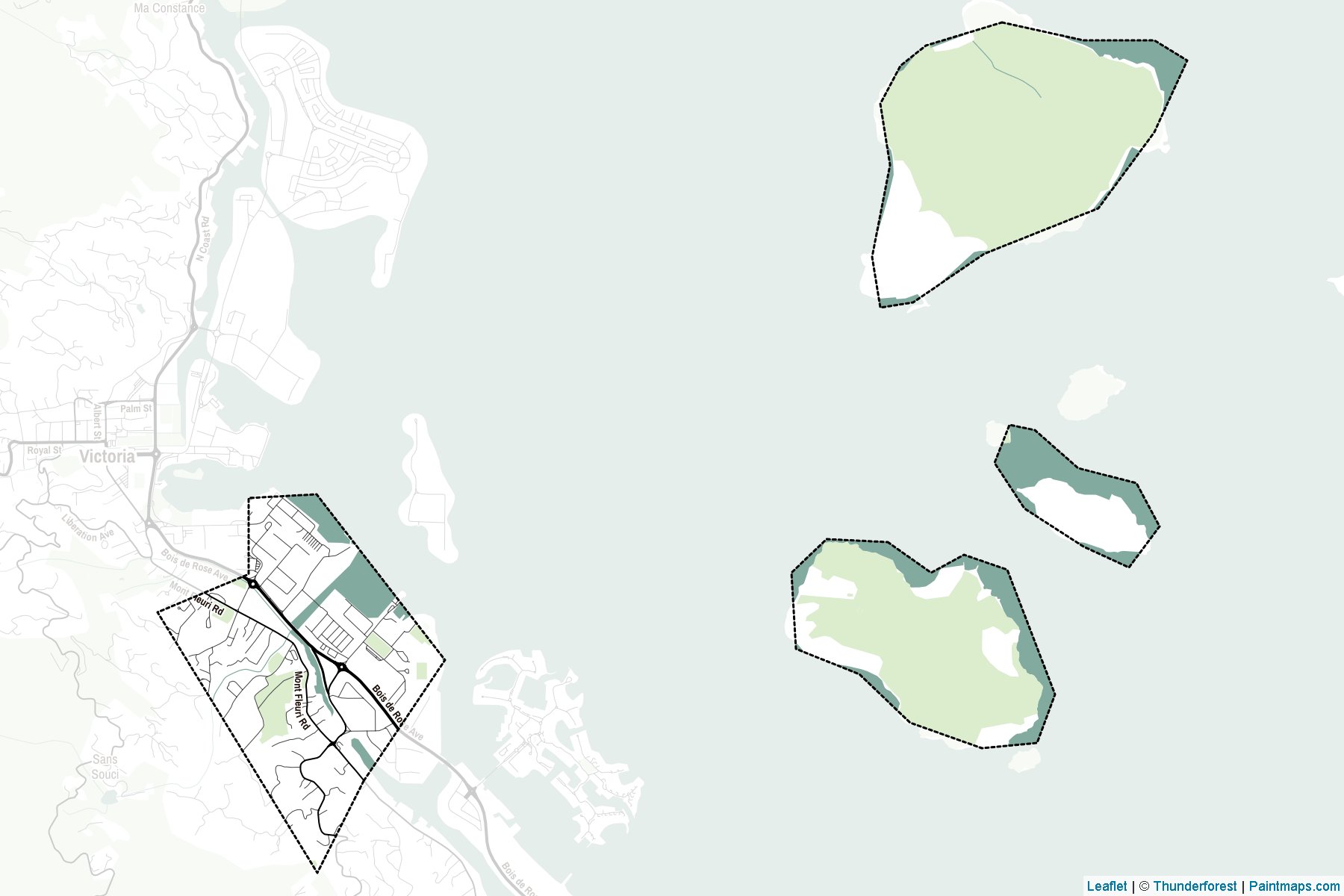 Muestras de recorte de mapas Mont Fleuri (Seychelles)-2