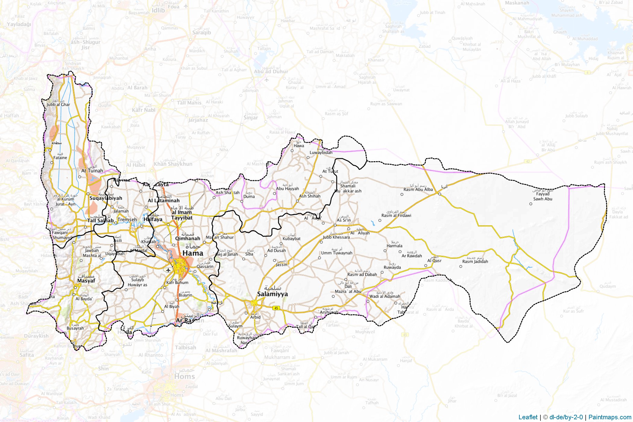 Muestras de recorte de mapas Hamah (Siria)-1