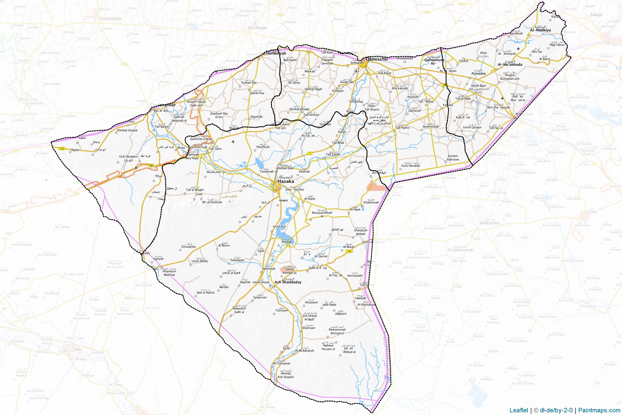 Muestras de recorte de mapas Hasaka (Al Haksa) (Siria)-1