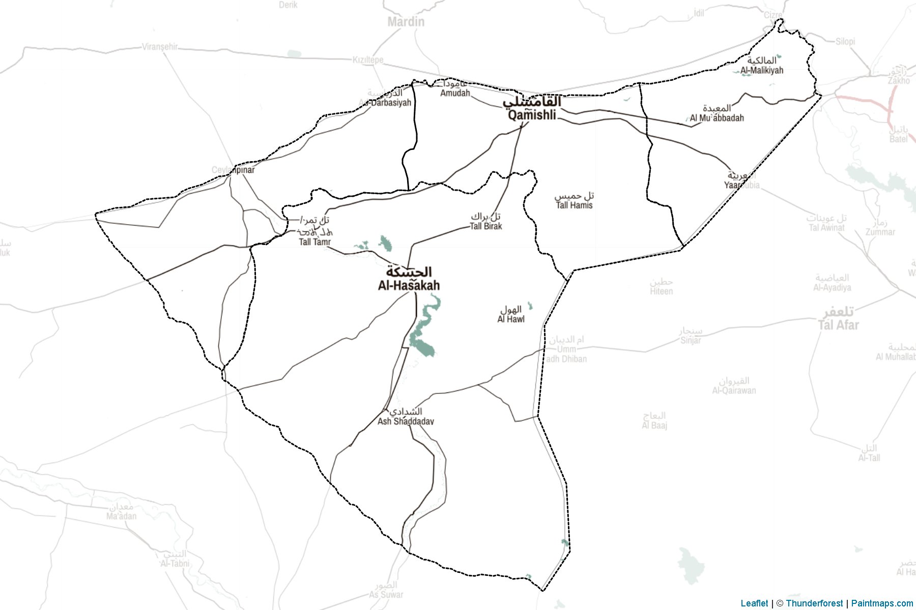 Muestras de recorte de mapas Hasaka (Al Haksa) (Siria)-2