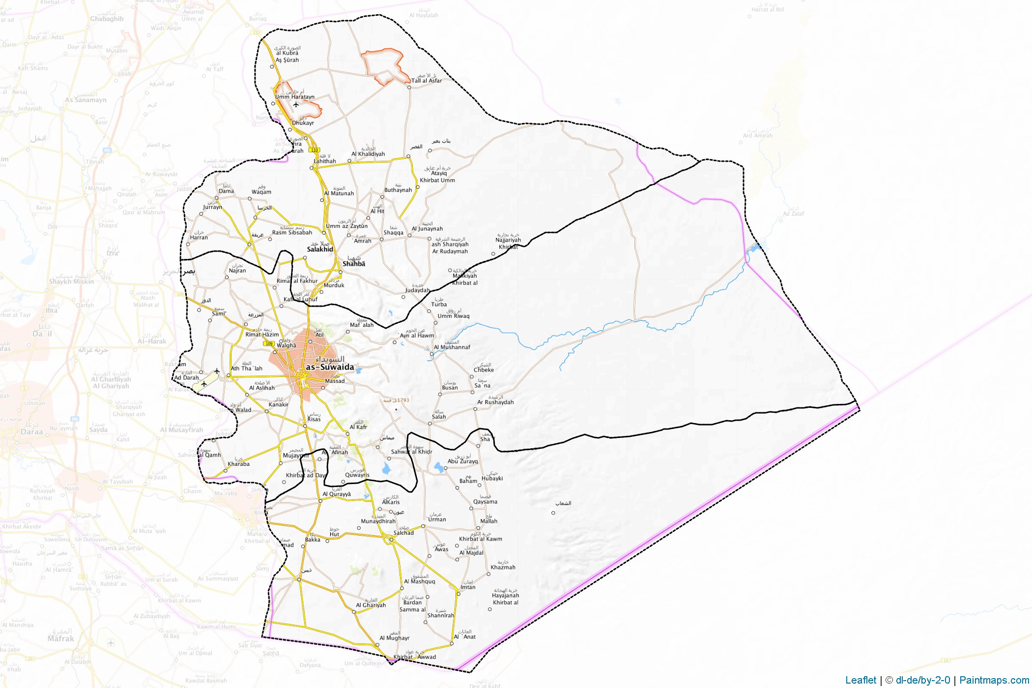 Muestras de recorte de mapas As Suwayda' (Siria)-1