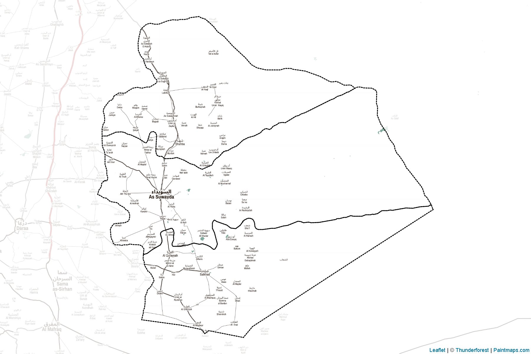 Muestras de recorte de mapas As Suwayda' (Siria)-2