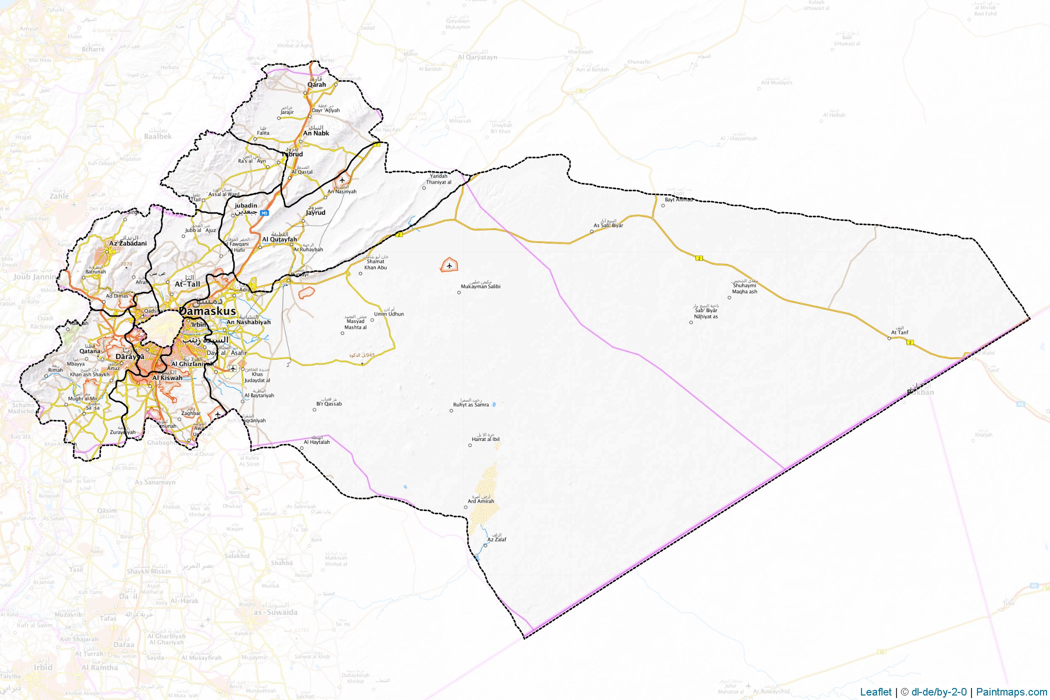 Rif Dimashq (Syria) Map Cropping Samples-1