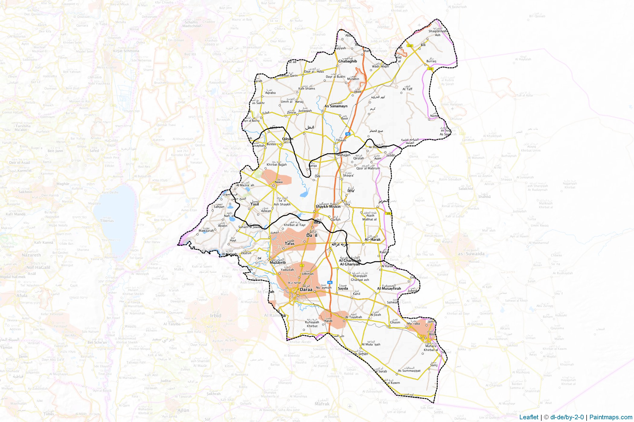 Muestras de recorte de mapas Dar`a (Siria)-1