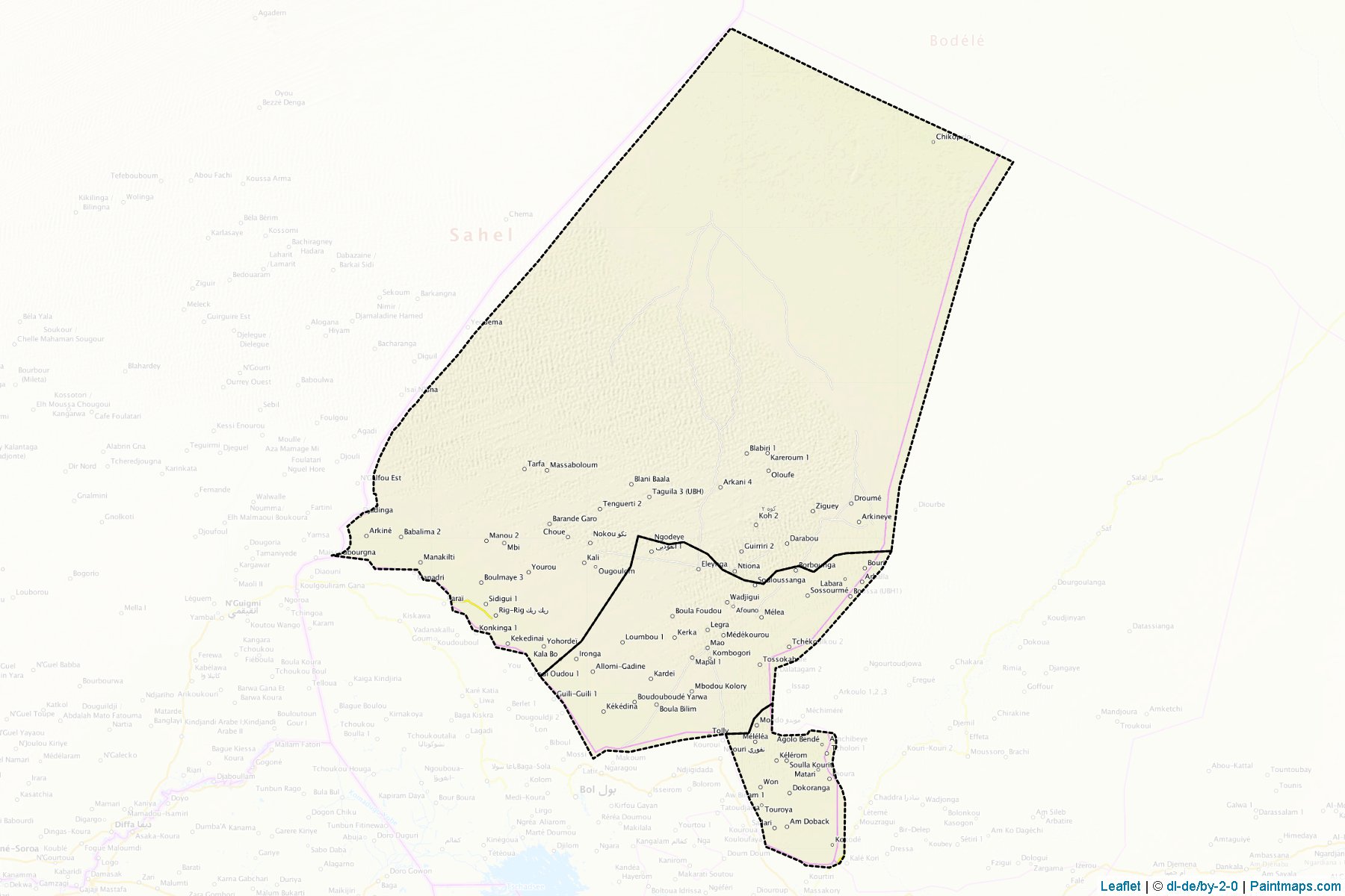 Muestras de recorte de mapas Kanem (Chad)-1