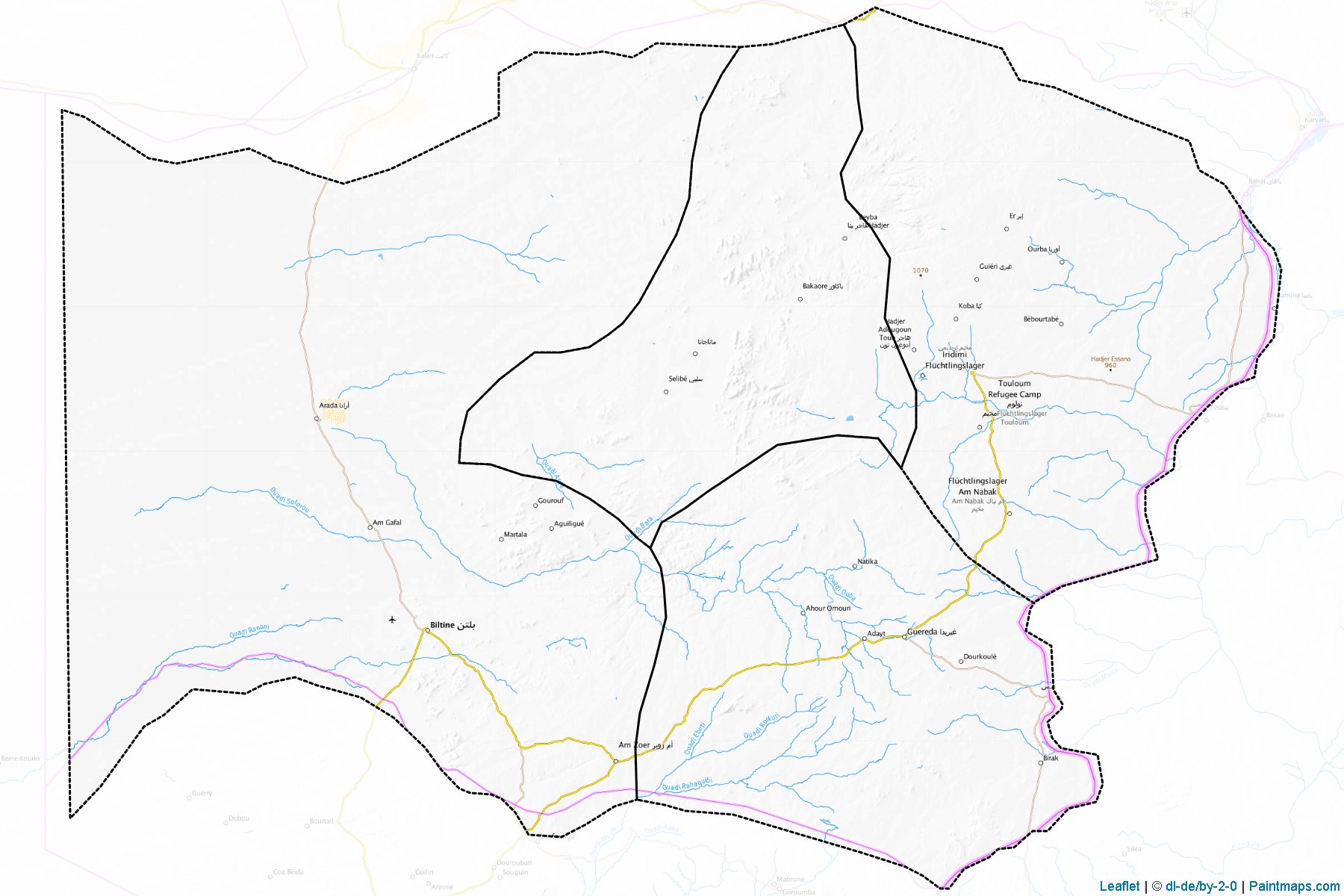 Muestras de recorte de mapas Wadi Fira (Chad)-1