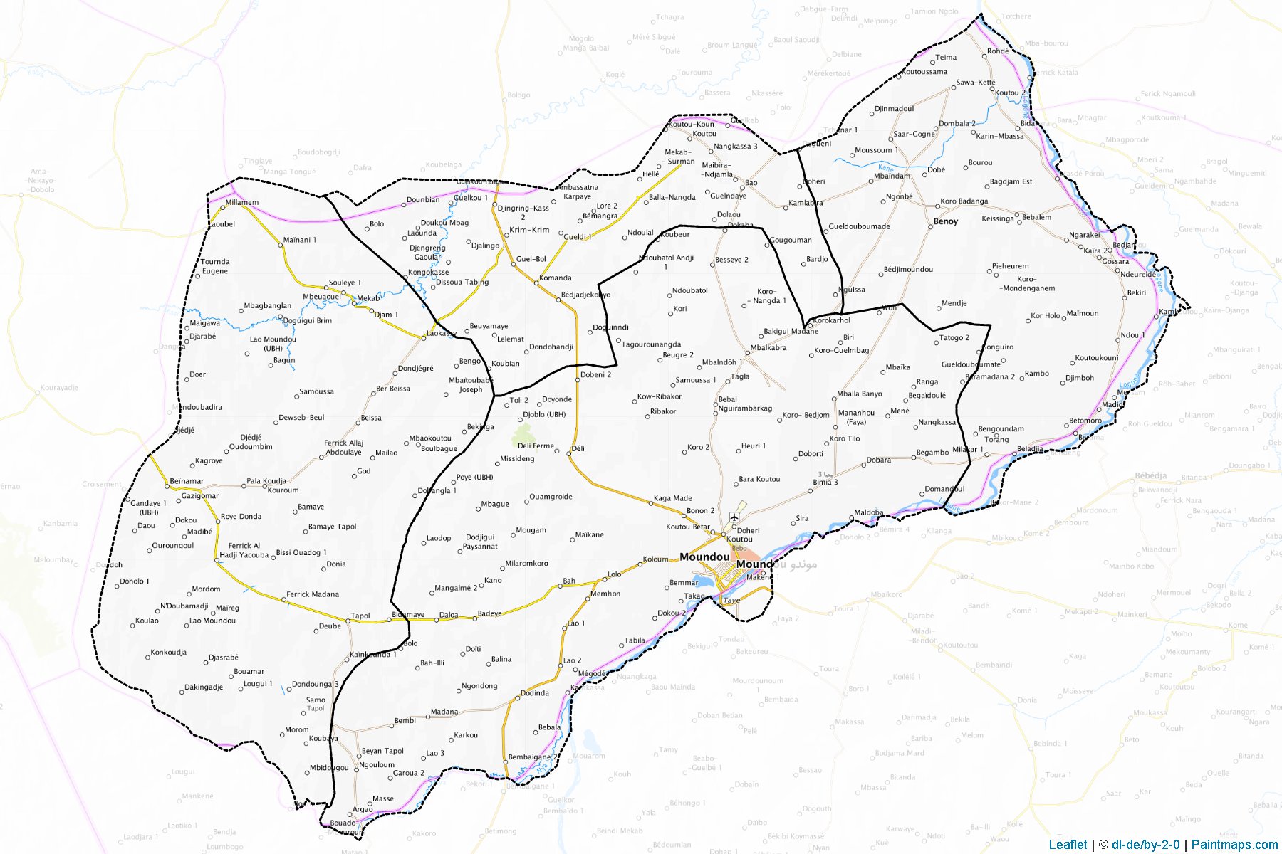 Muestras de recorte de mapas Logone Occidental (Chad)-1