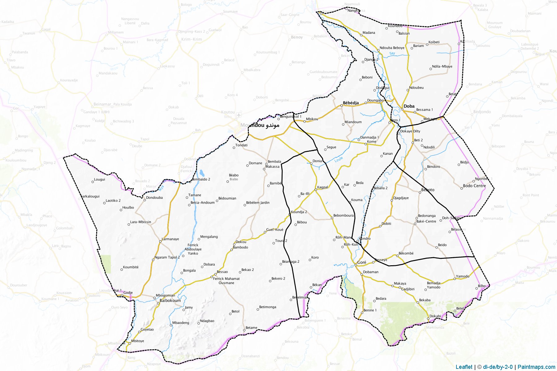 Muestras de recorte de mapas Logone Oriental (Chad)-1