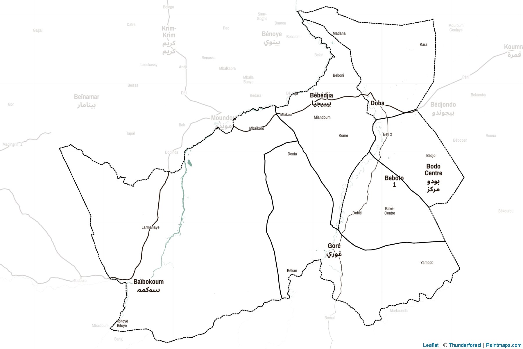 Muestras de recorte de mapas Logone Oriental (Chad)-2