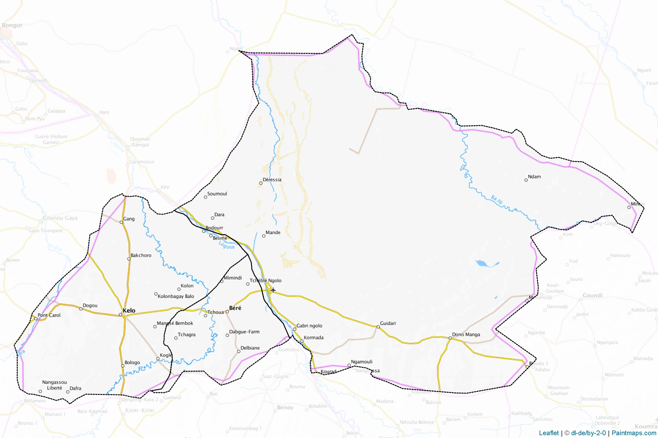 Tandjilé Bölgesi (Çad) Haritası Örnekleri-1