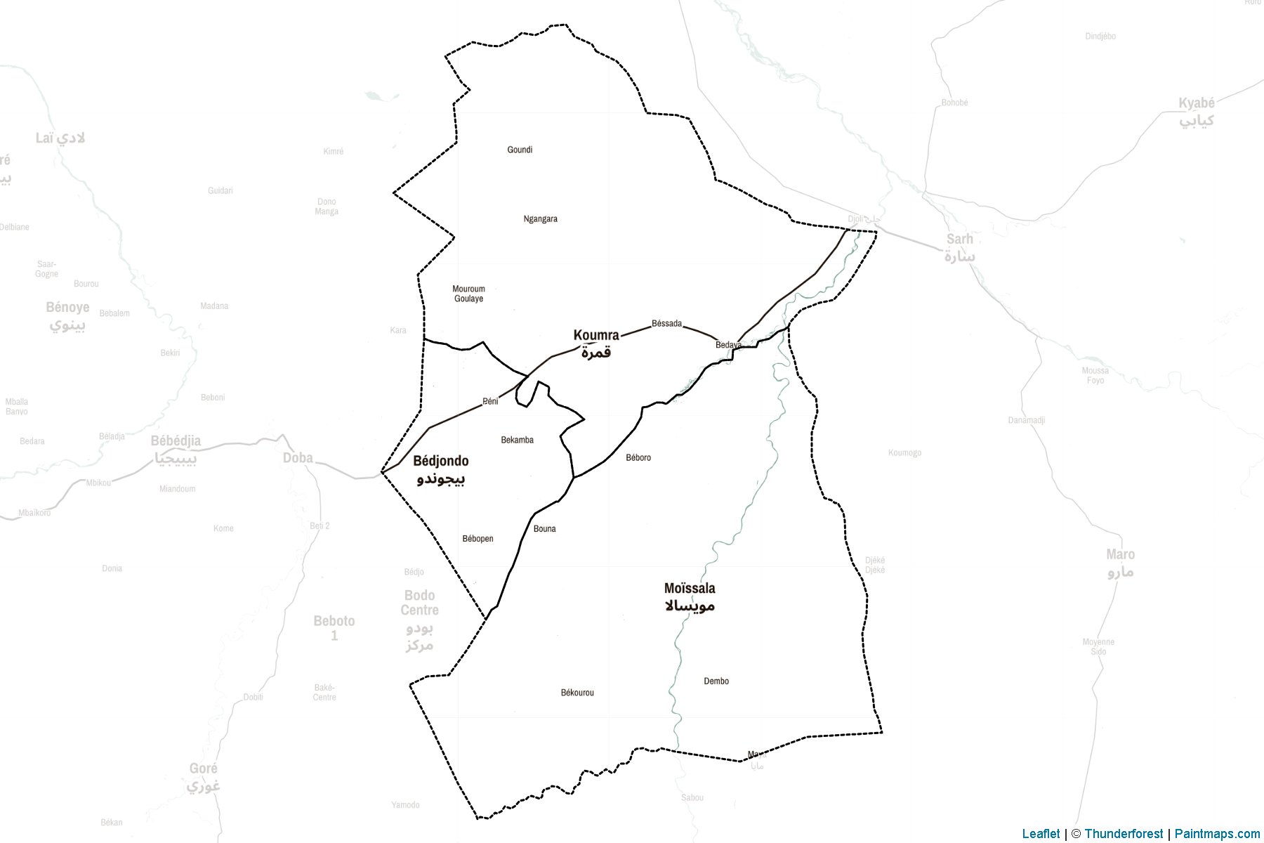 Muestras de recorte de mapas Mandoul (Chad)-2