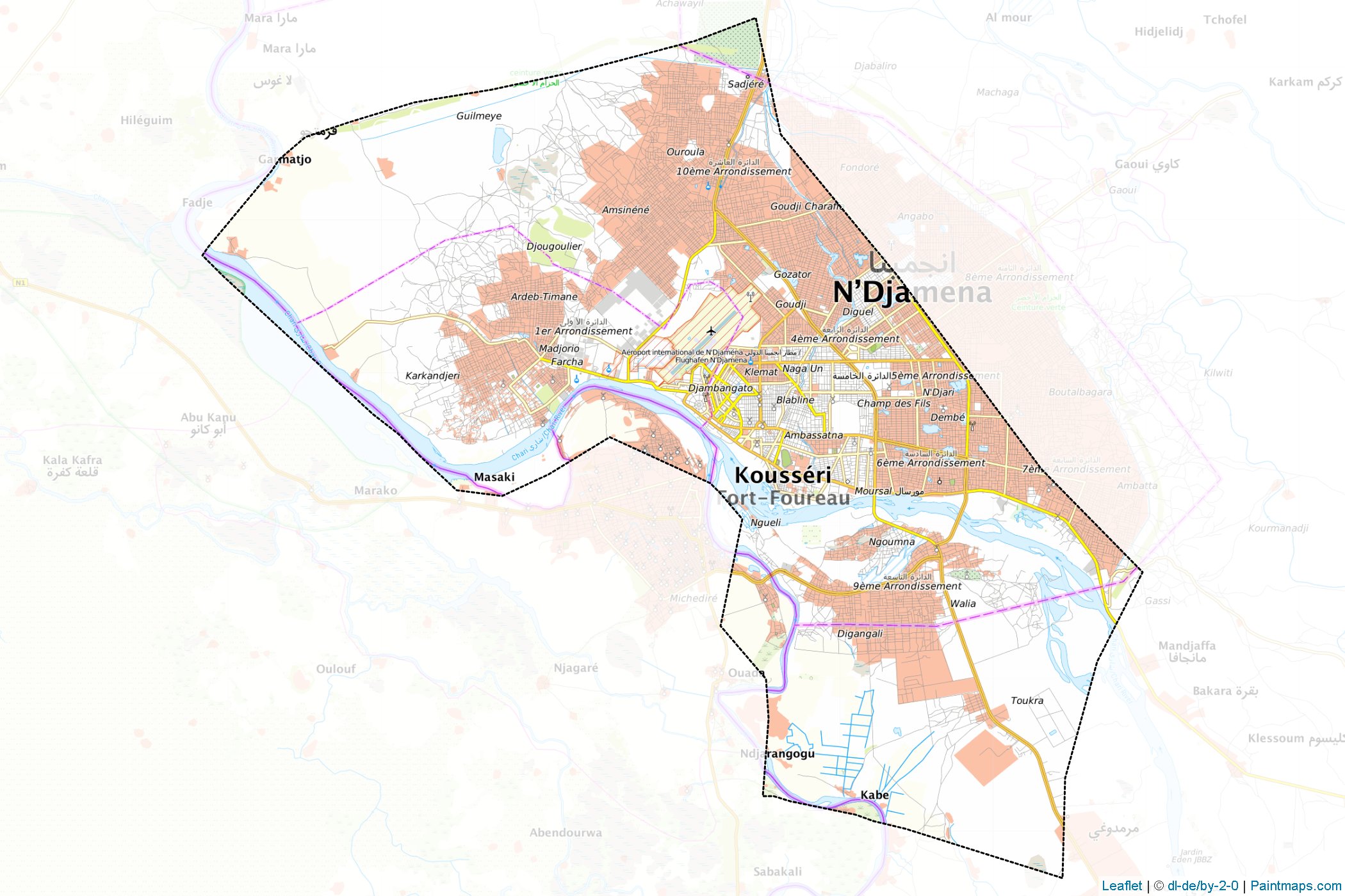 N'Djamena (Çad) Haritası Örnekleri-1