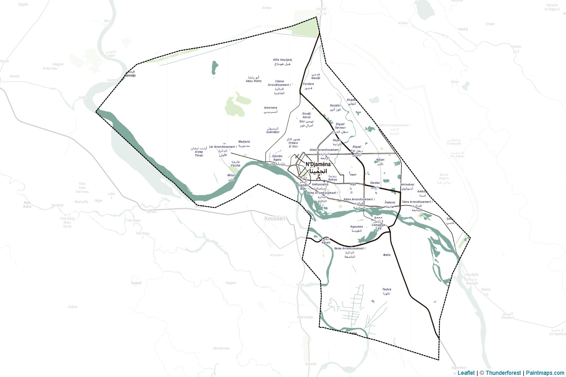 N'Djamena (Çad) Haritası Örnekleri-2