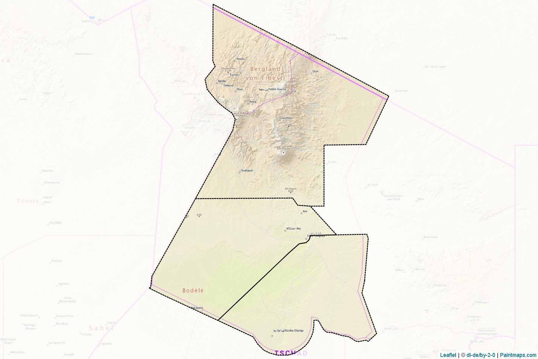 Muestras de recorte de mapas Borkou (Chad)-1