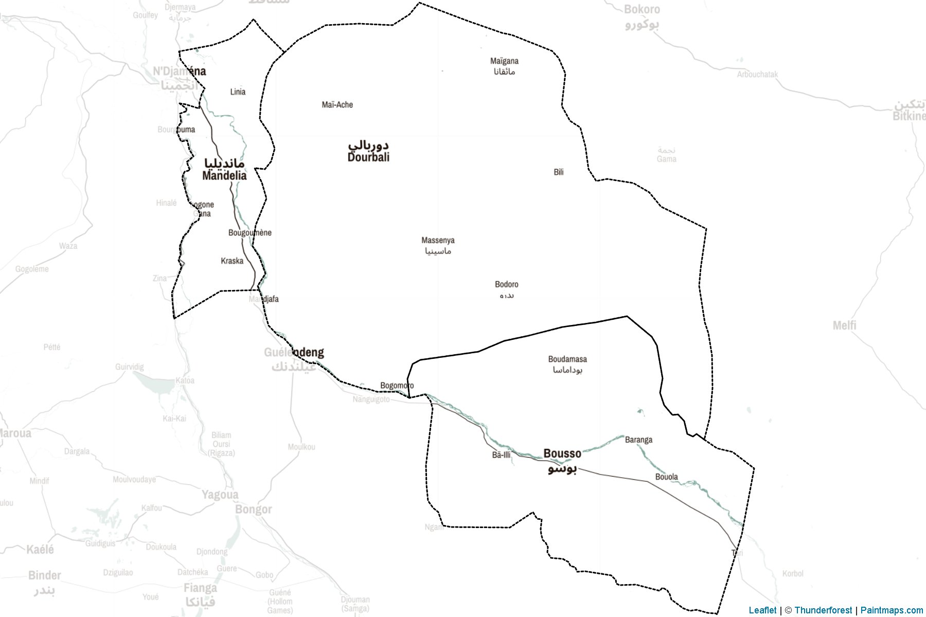 Muestras de recorte de mapas Chari-Baguirmi (Chad)-2