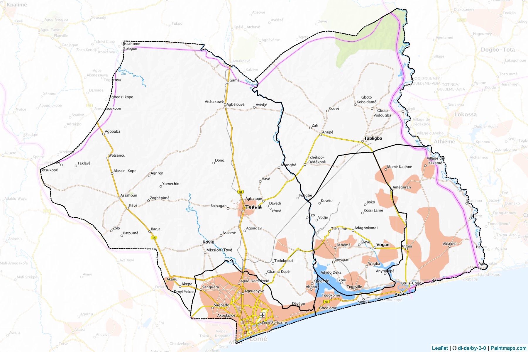 Maritime Region (Togo) Map Cropping Samples-1