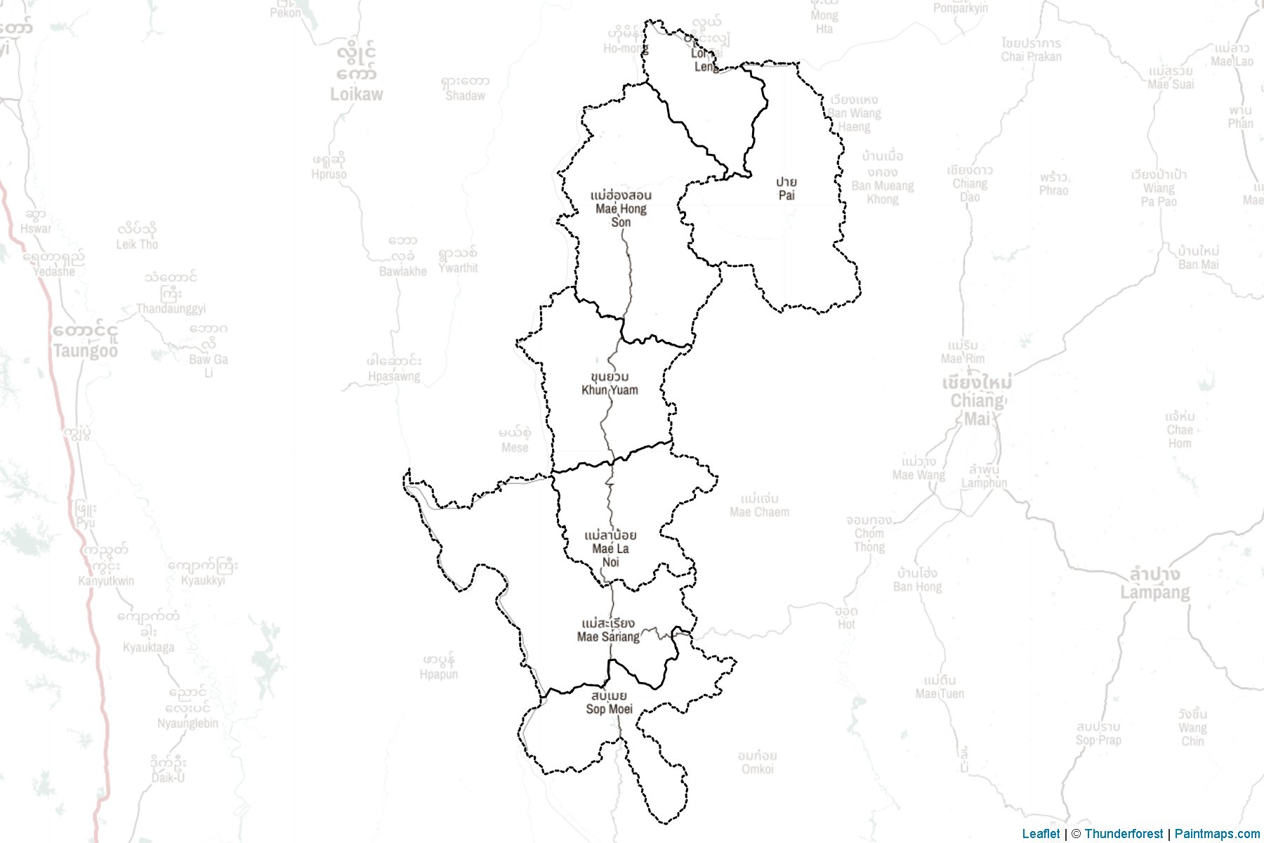 Mae Hong Son (Thailand) Map Cropping Samples-2